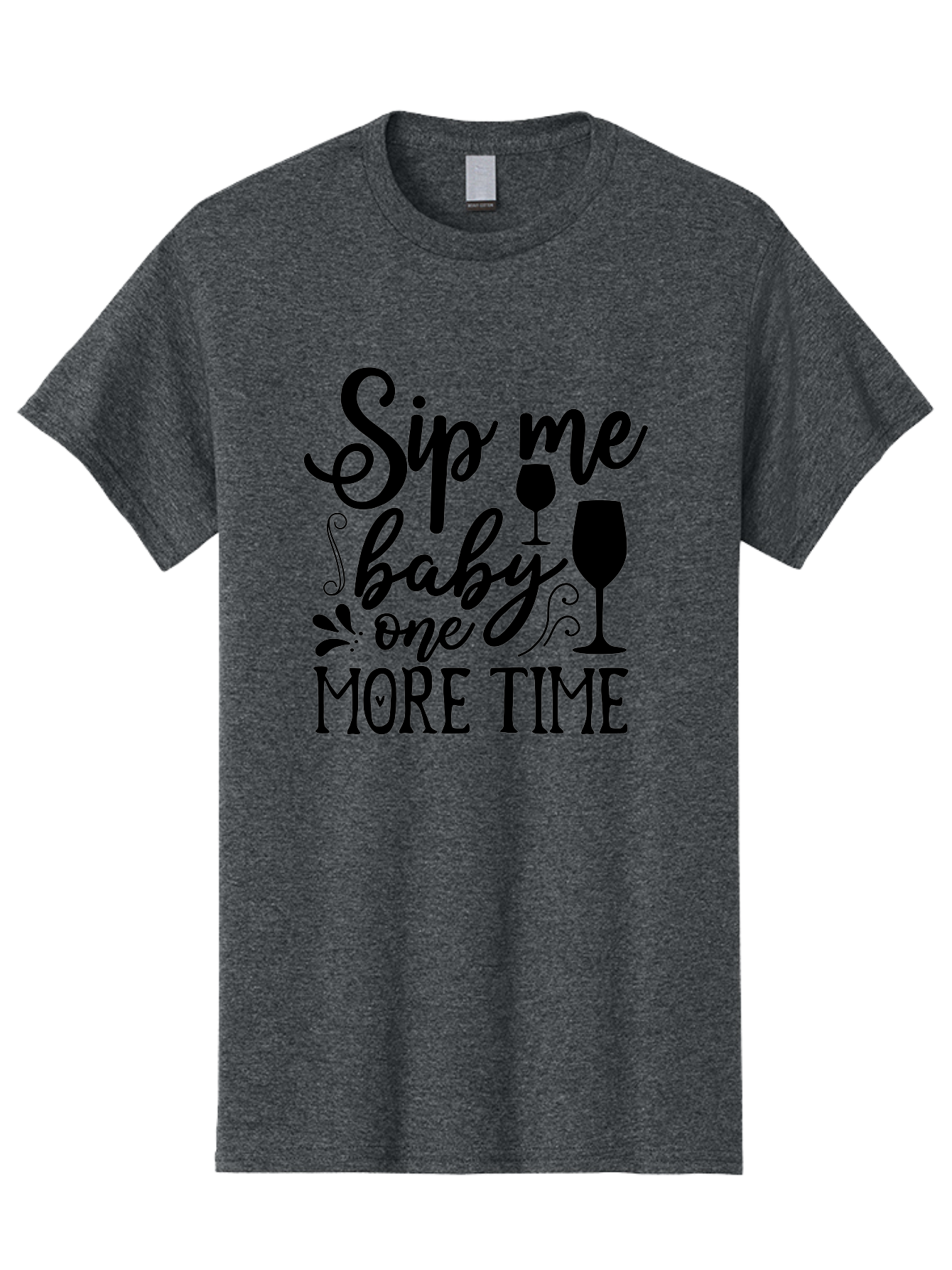Sip-Me-Baby-One-More-Time Men'S Graphic Tee, 100% Cotton, Comfortable Casual Summer Wear, Machine Washable, Wine Glasses, Funny Quote, Sip Me Baby, Wine Lover, Party Phrase, Drinking Humor, Wine Quotes, Humorous Sayings, Aab589 15