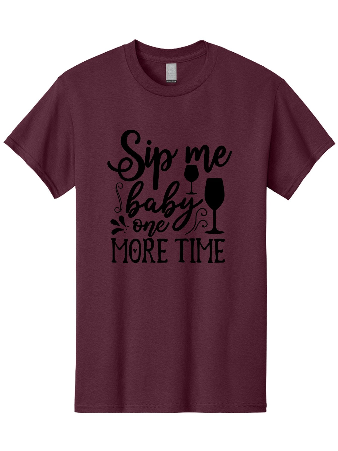 Sip-Me-Baby-One-More-Time Men'S Graphic Tee, 100% Cotton, Comfortable Casual Summer Wear, Machine Washable, Wine Glasses, Funny Quote, Sip Me Baby, Wine Lover, Party Phrase, Drinking Humor, Wine Quotes, Humorous Sayings, Aab589 10