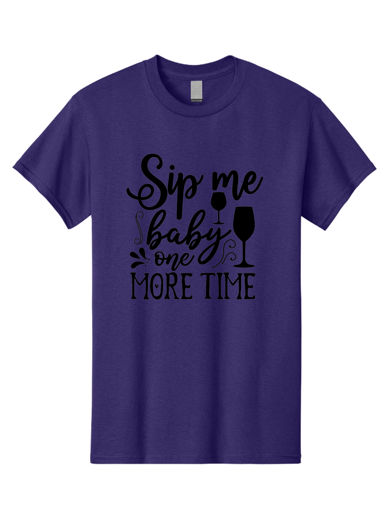 Sip-Me-Baby-One-More-Time Men'S Graphic Tee, 100% Cotton, Comfortable Casual Summer Wear, Machine Washable, Wine Glasses, Funny Quote, Sip Me Baby, Wine Lover, Party Phrase, Drinking Humor, Wine Quotes, Humorous Sayings, Aab589 25