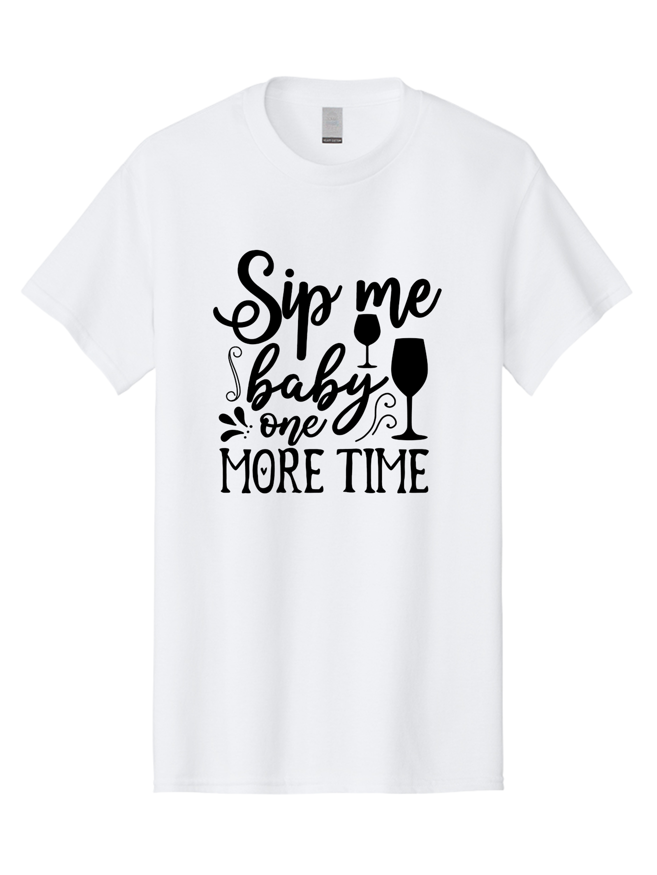 Sip-Me-Baby-One-More-Time Men'S Graphic Tee, 100% Cotton, Comfortable Casual Summer Wear, Machine Washable, Wine Glasses, Funny Quote, Sip Me Baby, Wine Lover, Party Phrase, Drinking Humor, Wine Quotes, Humorous Sayings, Aab589 23