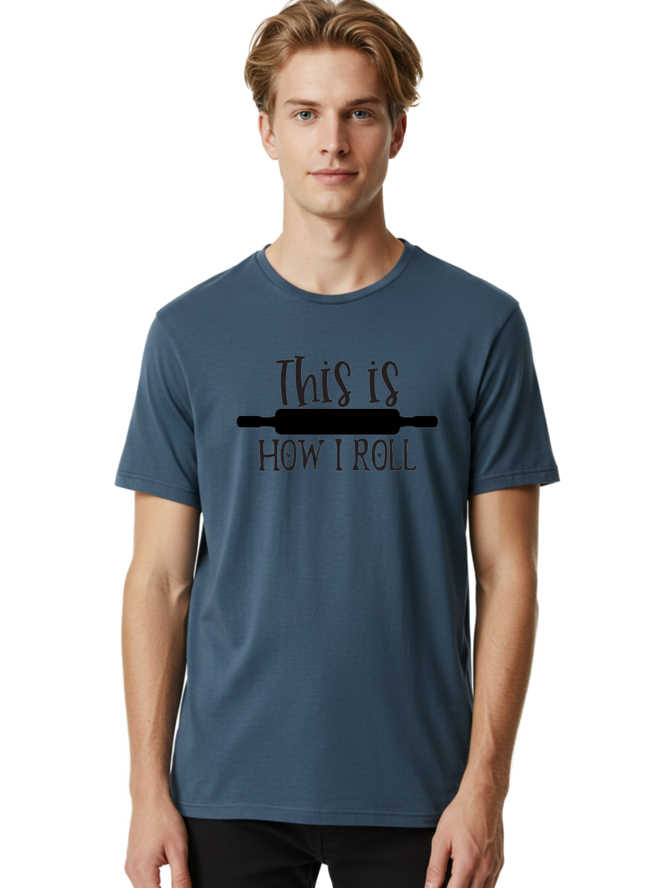 This-Is-How-I-Roll Men'S Graphic Tee, 100% Cotton, Comfortable Casual Summer Wear, Machine Washable, Baking Humor, Rolling Pin, Punny Phrase, Funny Quote, Baking Quote, Kitchen Humor, Playful Design, Whimsical Typography, Clever Saying Aab591 16