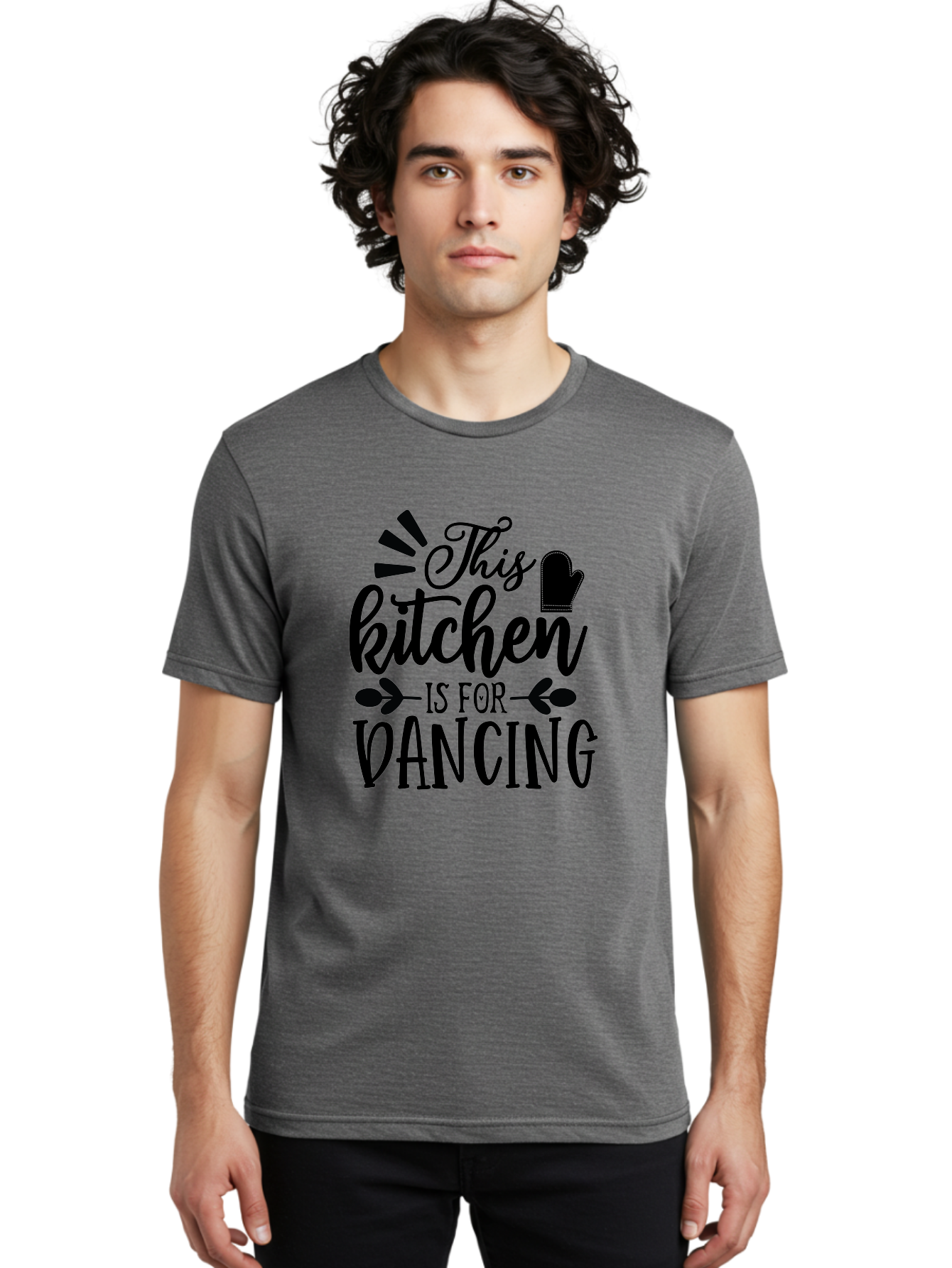 This-Kitchen-Is-For-Dancing Men'S Graphic Tee, 100% Cotton, Comfortable Casual Summer Wear, Machine Washable, Kitchen Dancing, Kitchen Decor, Dance Quotes, Kitchen Inspiration, Cooking Quotes, Dance Love, Kitchen Passion, Cooking Inspiration Aab592