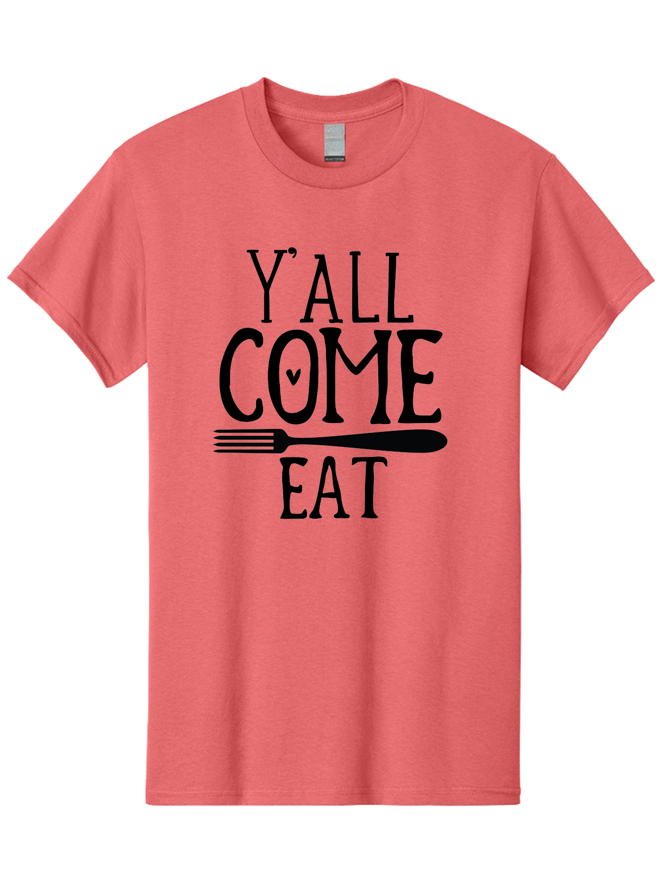 Y-All-Come-Eat Men'S Graphic Tee, 100% Cotton, Comfortable Casual Summer Wear, Machine Washable, Food Invitation, Southern Hospitality, Fork Graphic, Come Eat Sign, Restaurant Signage, Dinner Party Invitation, Casual Dining Aab597 29