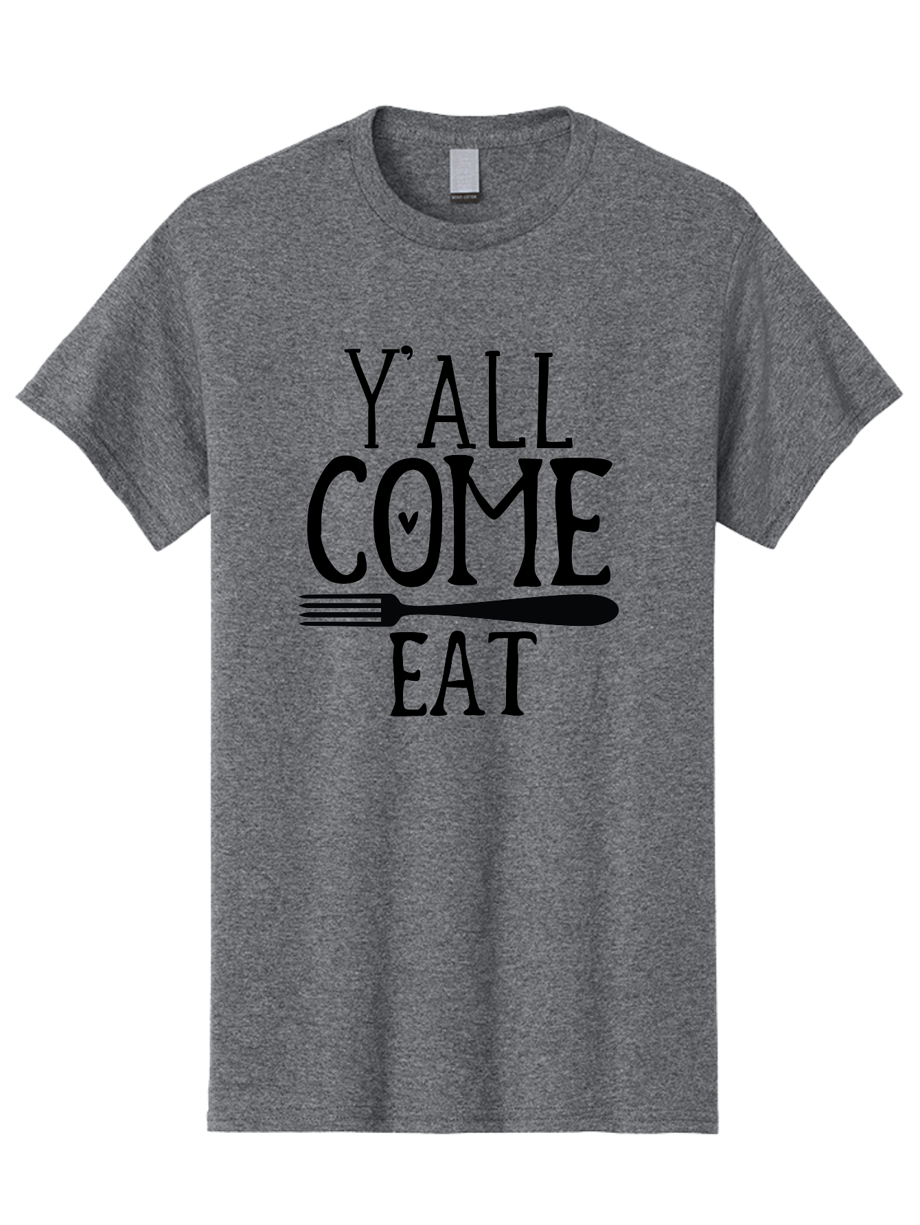 Y-All-Come-Eat Men'S Graphic Tee, 100% Cotton, Comfortable Casual Summer Wear, Machine Washable, Food Invitation, Southern Hospitality, Fork Graphic, Come Eat Sign, Restaurant Signage, Dinner Party Invitation, Casual Dining Aab597 19