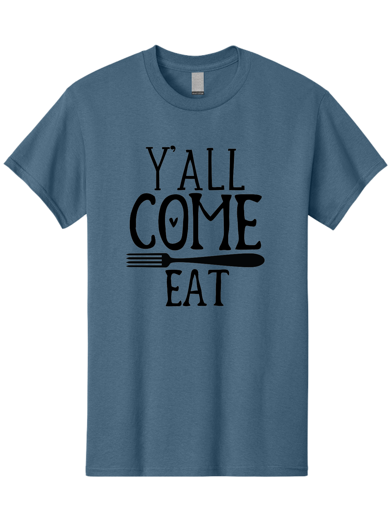 Y-All-Come-Eat Men'S Graphic Tee, 100% Cotton, Comfortable Casual Summer Wear, Machine Washable, Food Invitation, Southern Hospitality, Fork Graphic, Come Eat Sign, Restaurant Signage, Dinner Party Invitation, Casual Dining Aab597 25