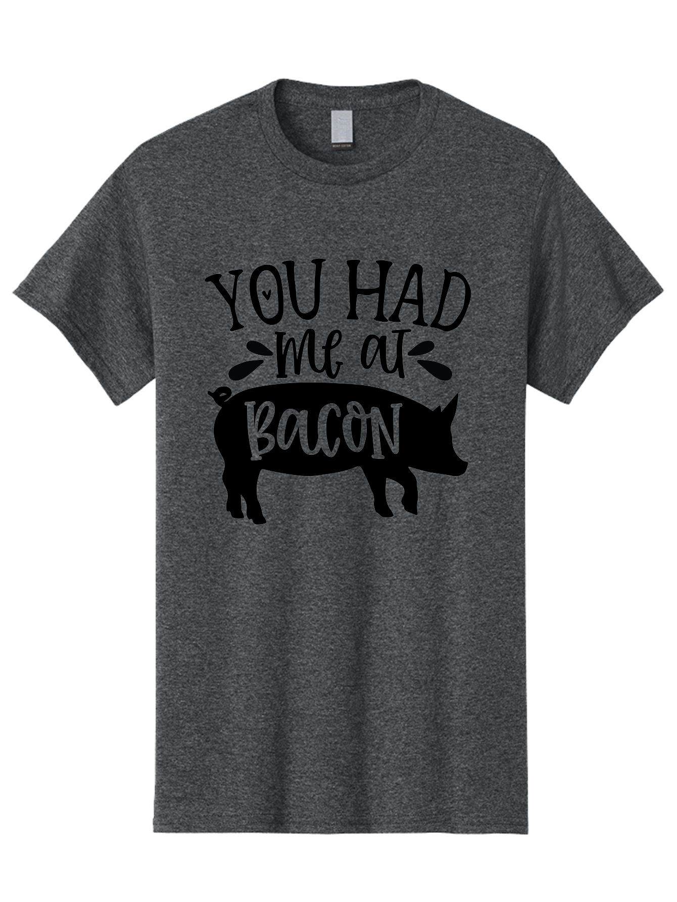 You-Had-Me-At-Bacon Men'S Graphic Tee, 100% Cotton, Comfortable Casual Summer Wear, Machine Washable, Funny Pig Quote, Bacon Lover Gift, Pig Silhouette, Cute Pig Design, Humorous Kitchen Decor, Love At Bacon Quote, Foodie Humor, Bacon Pun Aab599 19