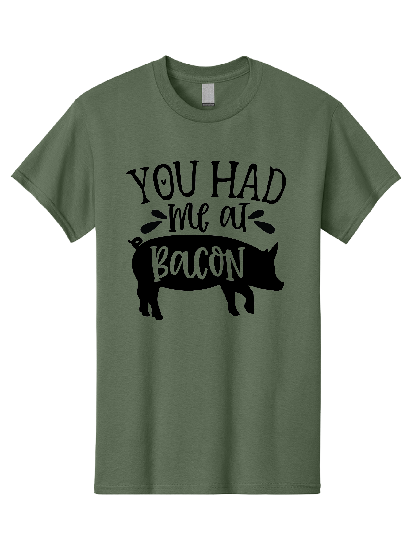 You-Had-Me-At-Bacon Men'S Graphic Tee, 100% Cotton, Comfortable Casual Summer Wear, Machine Washable, Funny Pig Quote, Bacon Lover Gift, Pig Silhouette, Cute Pig Design, Humorous Kitchen Decor, Love At Bacon Quote, Foodie Humor, Bacon Pun Aab599 27
