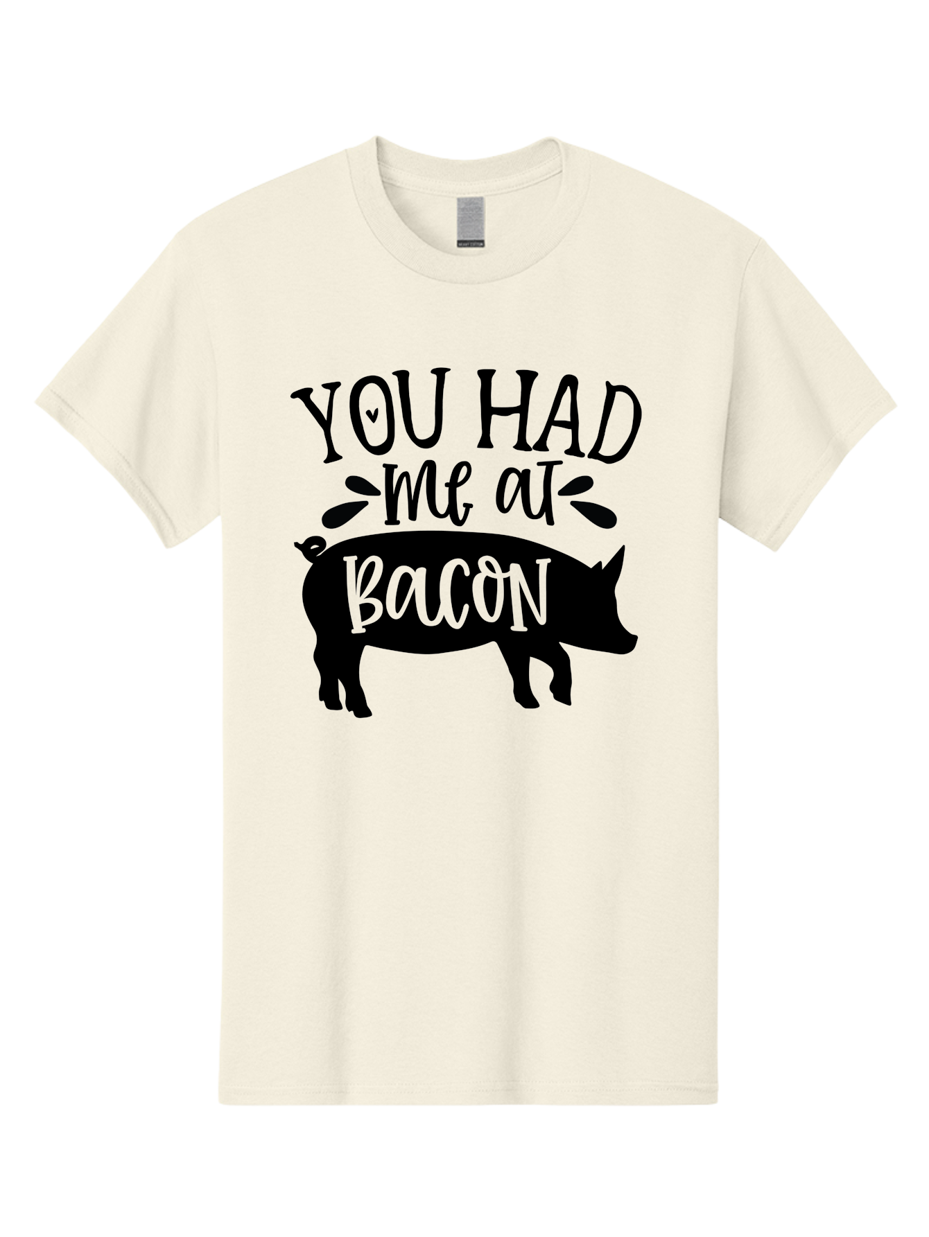 You-Had-Me-At-Bacon Men'S Graphic Tee, 100% Cotton, Comfortable Casual Summer Wear, Machine Washable, Funny Pig Quote, Bacon Lover Gift, Pig Silhouette, Cute Pig Design, Humorous Kitchen Decor, Love At Bacon Quote, Foodie Humor, Bacon Pun Aab599 21