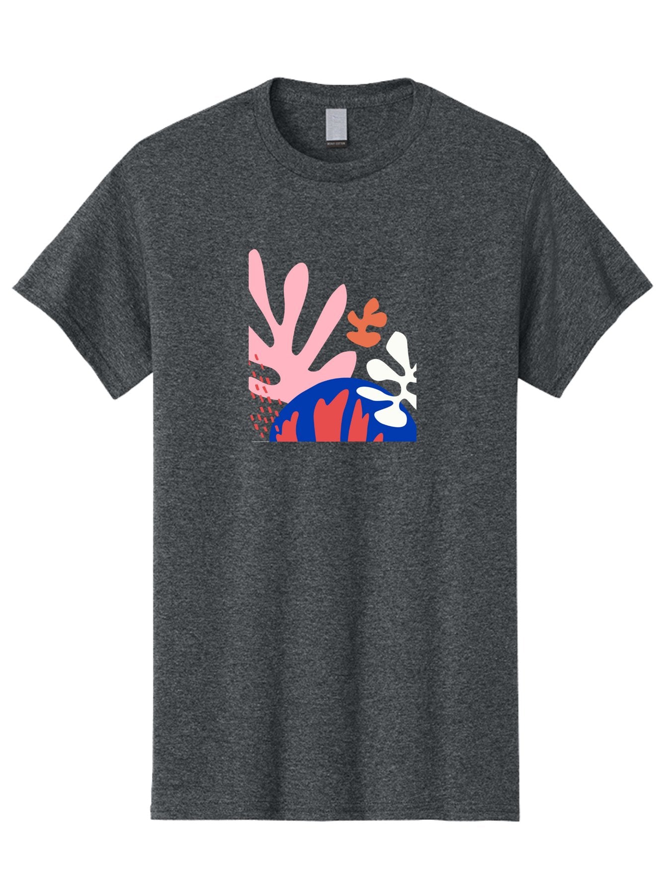 Abstract-Art Men'S Graphic Tee, 100% Cotton, Comfortable Casual Summer Wear, Machine Washable, Abstract Floral Design, Vibrant Colors, Playful Patterns, Blue And Red Globe, Pink Background, Yellow Rectangle, Modern Art, Creative Graphic Aab600 4