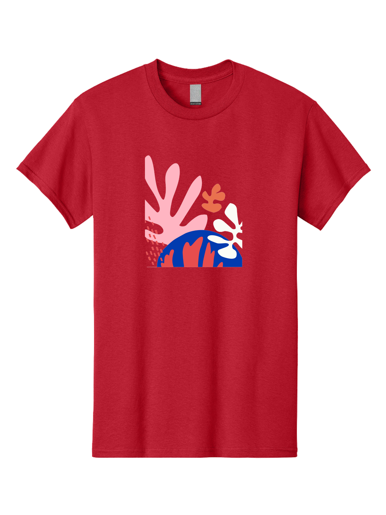 Abstract-Art Men'S Graphic Tee, 100% Cotton, Comfortable Casual Summer Wear, Machine Washable, Abstract Floral Design, Vibrant Colors, Playful Patterns, Blue And Red Globe, Pink Background, Yellow Rectangle, Modern Art, Creative Graphic Aab600 5