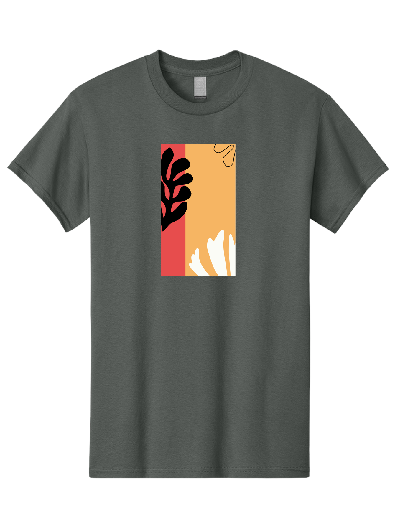 Abstract-Flowers Men'S Graphic Tee, 100% Cotton, Comfortable Casual Summer Wear, Machine Washable, Abstract Leaves, Graphic Design, Modern Art, Bold Colors, Minimalist Style, Floral Motif, Creative Expression, Digital Illustration Aab602 7