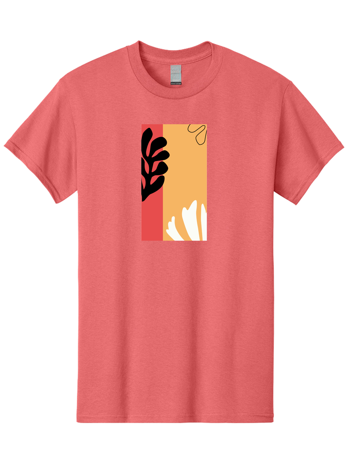 Abstract-Flowers Men'S Graphic Tee, 100% Cotton, Comfortable Casual Summer Wear, Machine Washable, Abstract Leaves, Graphic Design, Modern Art, Bold Colors, Minimalist Style, Floral Motif, Creative Expression, Digital Illustration Aab602 9