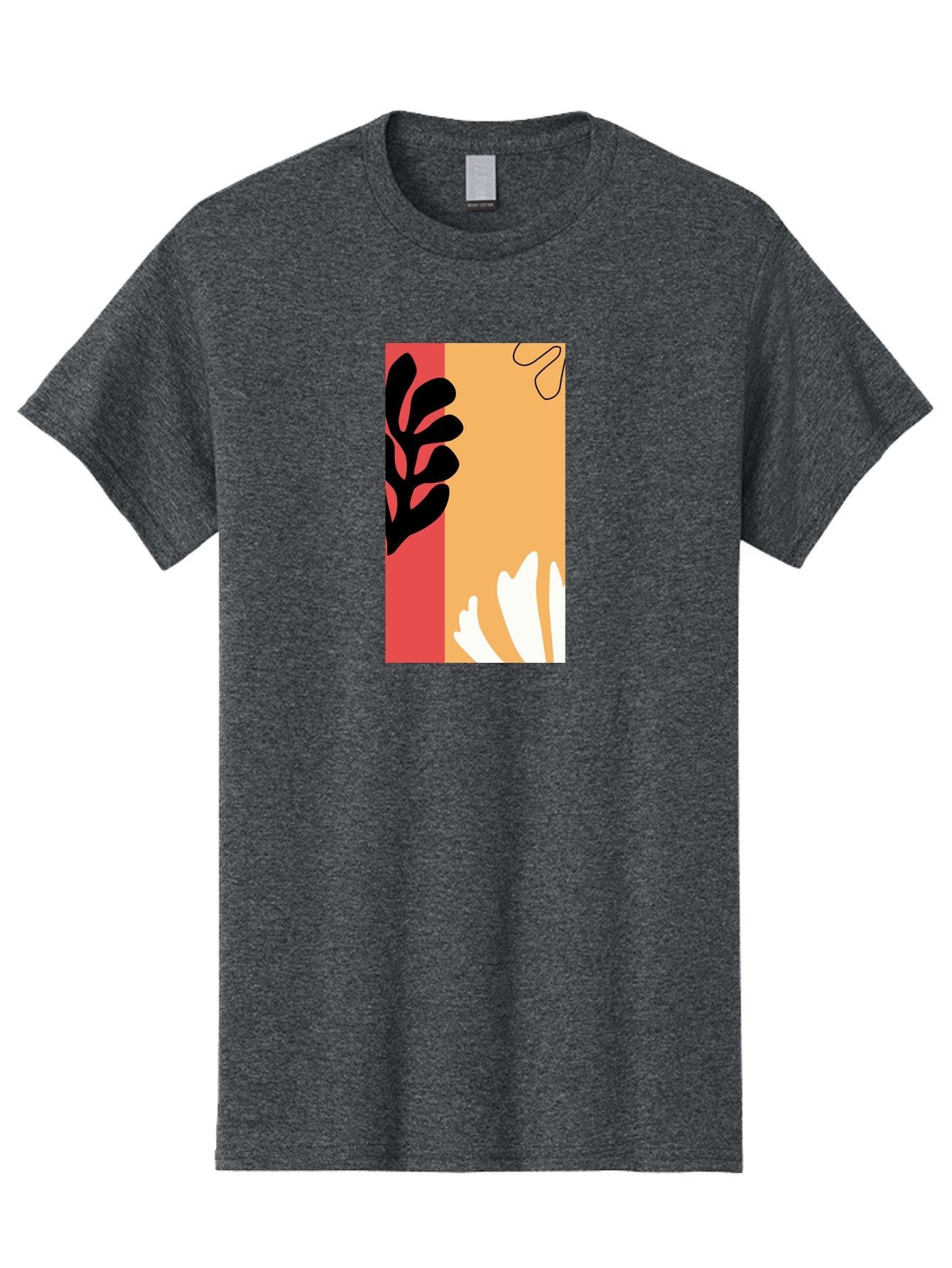 Abstract-Flowers Men'S Graphic Tee, 100% Cotton, Comfortable Casual Summer Wear, Machine Washable, Abstract Leaves, Graphic Design, Modern Art, Bold Colors, Minimalist Style, Floral Motif, Creative Expression, Digital Illustration Aab602 4