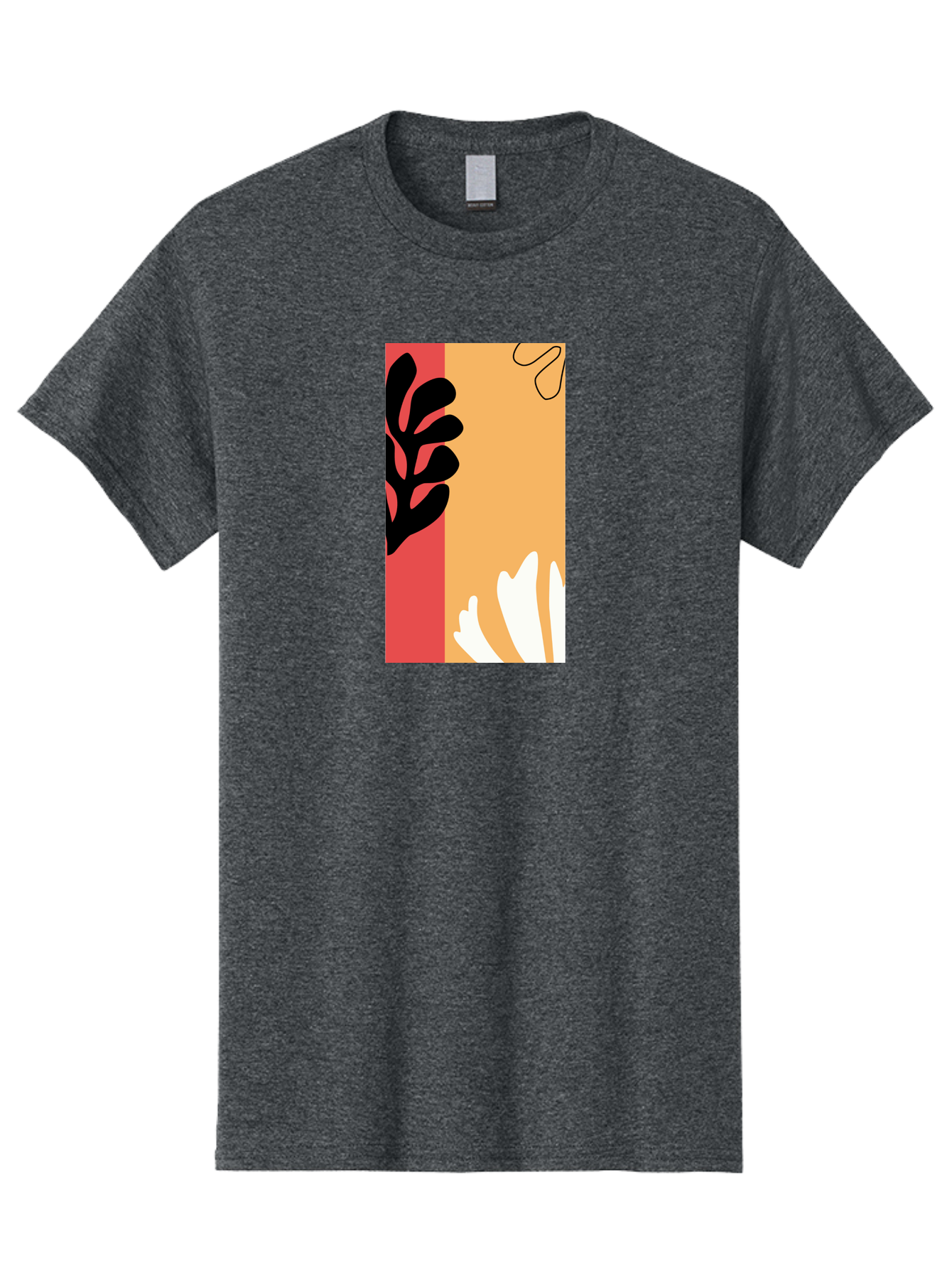 Abstract-Flowers Men'S Graphic Tee, 100% Cotton, Comfortable Casual Summer Wear, Machine Washable, Abstract Leaves, Graphic Design, Modern Art, Bold Colors, Minimalist Style, Floral Motif, Creative Expression, Digital Illustration Aab602 23