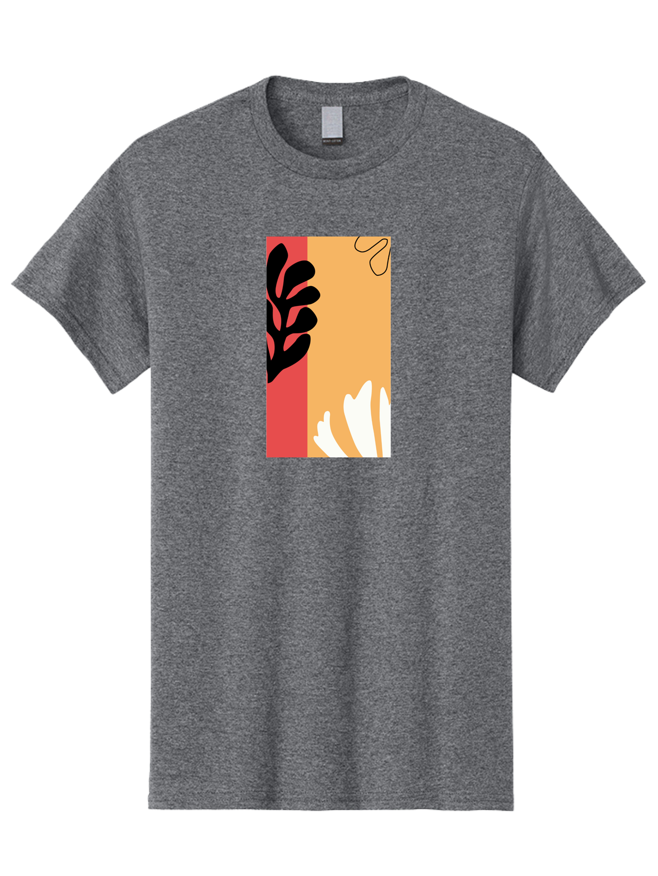 Abstract-Flowers Men'S Graphic Tee, 100% Cotton, Comfortable Casual Summer Wear, Machine Washable, Abstract Leaves, Graphic Design, Modern Art, Bold Colors, Minimalist Style, Floral Motif, Creative Expression, Digital Illustration Aab602 3