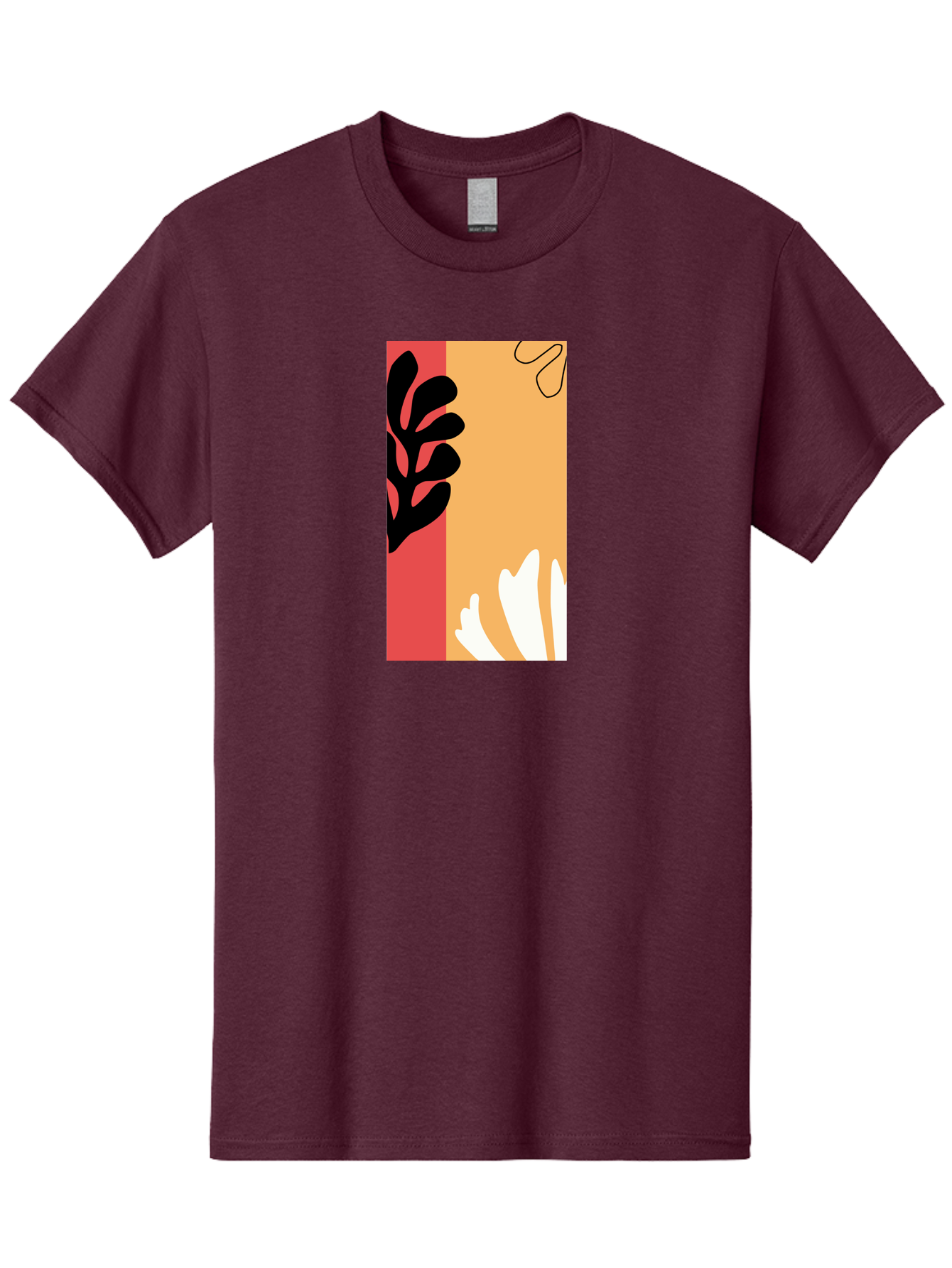 Abstract-Flowers Men'S Graphic Tee, 100% Cotton, Comfortable Casual Summer Wear, Machine Washable, Abstract Leaves, Graphic Design, Modern Art, Bold Colors, Minimalist Style, Floral Motif, Creative Expression, Digital Illustration Aab602 15