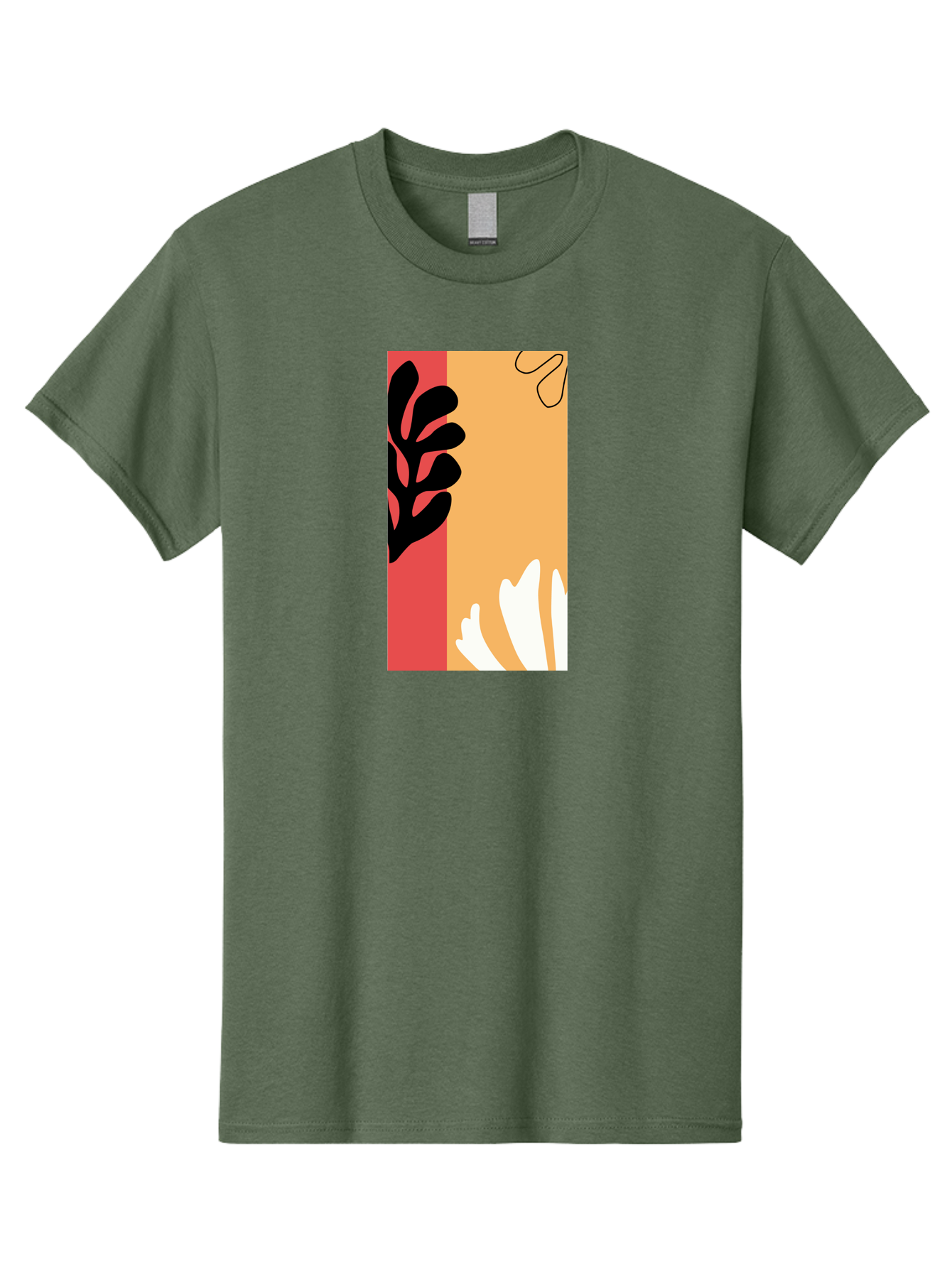 Abstract-Flowers Men'S Graphic Tee, 100% Cotton, Comfortable Casual Summer Wear, Machine Washable, Abstract Leaves, Graphic Design, Modern Art, Bold Colors, Minimalist Style, Floral Motif, Creative Expression, Digital Illustration Aab602 25