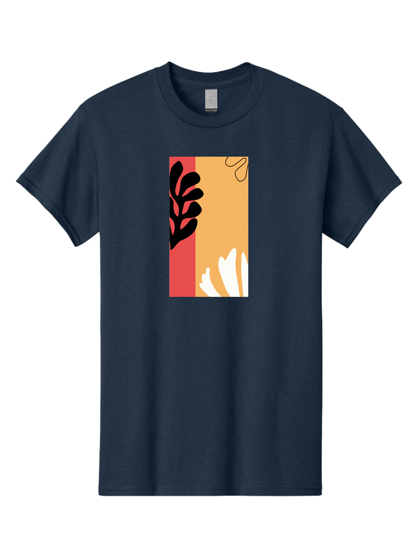 Abstract-Flowers Men'S Graphic Tee, 100% Cotton, Comfortable Casual Summer Wear, Machine Washable, Abstract Leaves, Graphic Design, Modern Art, Bold Colors, Minimalist Style, Floral Motif, Creative Expression, Digital Illustration Aab602 21