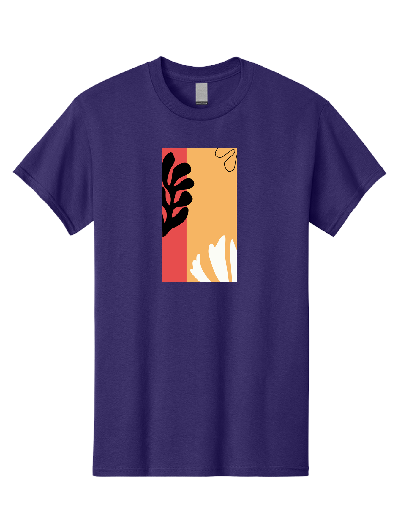 Abstract-Flowers Men'S Graphic Tee, 100% Cotton, Comfortable Casual Summer Wear, Machine Washable, Abstract Leaves, Graphic Design, Modern Art, Bold Colors, Minimalist Style, Floral Motif, Creative Expression, Digital Illustration Aab602 13