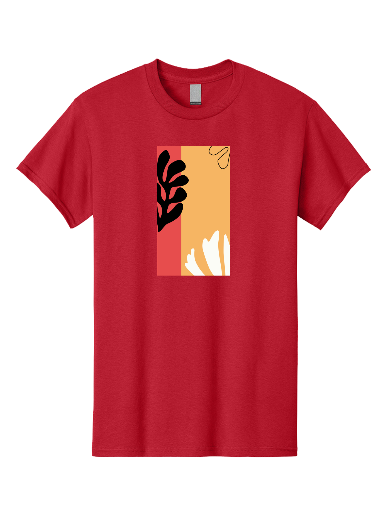 Abstract-Flowers Men'S Graphic Tee, 100% Cotton, Comfortable Casual Summer Wear, Machine Washable, Abstract Leaves, Graphic Design, Modern Art, Bold Colors, Minimalist Style, Floral Motif, Creative Expression, Digital Illustration Aab602 19
