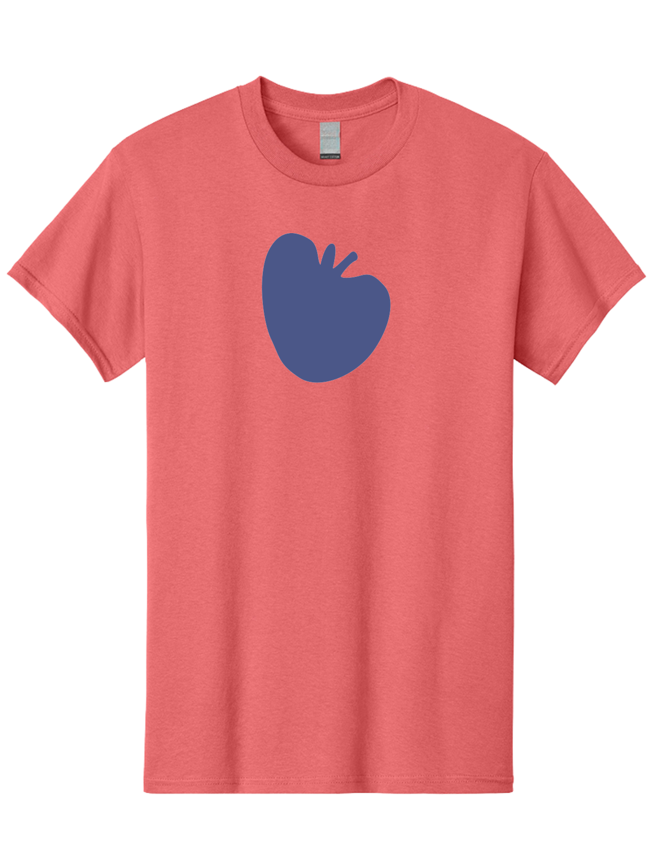 Blue-Apple-1 Men'S Graphic Tee, 100% Cotton, Comfortable Casual Summer Wear, Machine Washable, Purple Apple, Simple Design, Minimalist Logo, Fruit Symbol, Clean Graphics, Modern Illustration Aab603 5