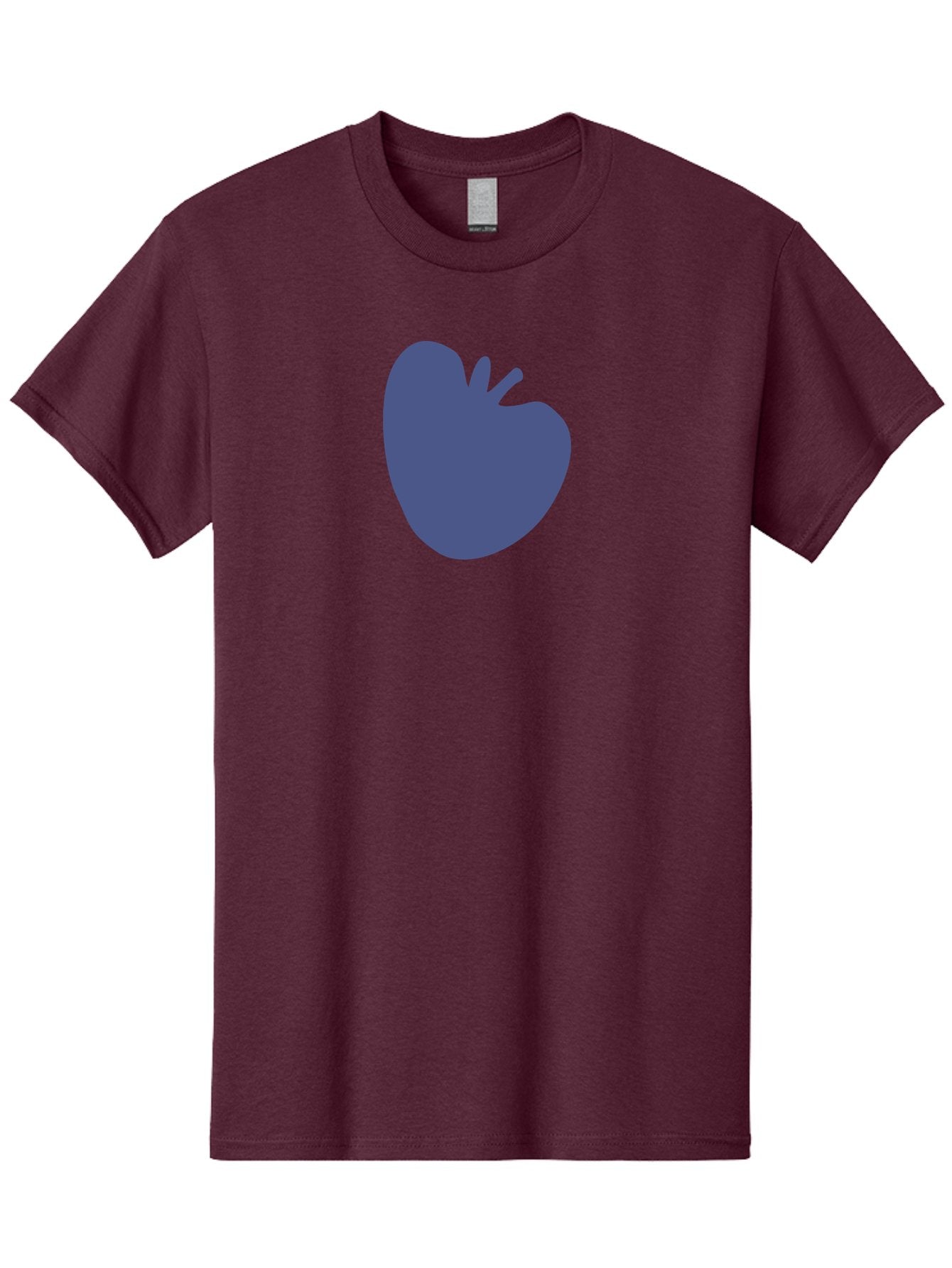 Blue-Apple-1 Men'S Graphic Tee, 100% Cotton, Comfortable Casual Summer Wear, Machine Washable, Purple Apple, Simple Design, Minimalist Logo, Fruit Symbol, Clean Graphics, Modern Illustration Aab603 13
