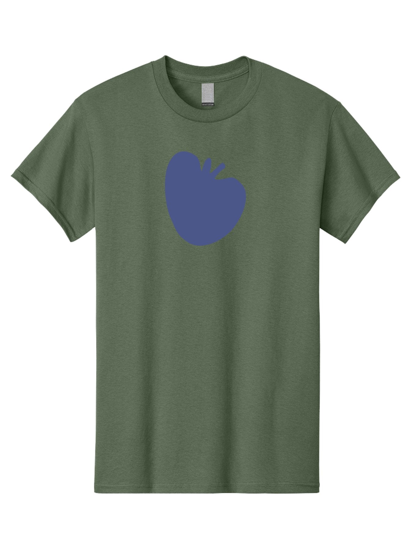 Blue-Apple-1 Men'S Graphic Tee, 100% Cotton, Comfortable Casual Summer Wear, Machine Washable, Purple Apple, Simple Design, Minimalist Logo, Fruit Symbol, Clean Graphics, Modern Illustration Aab603 3