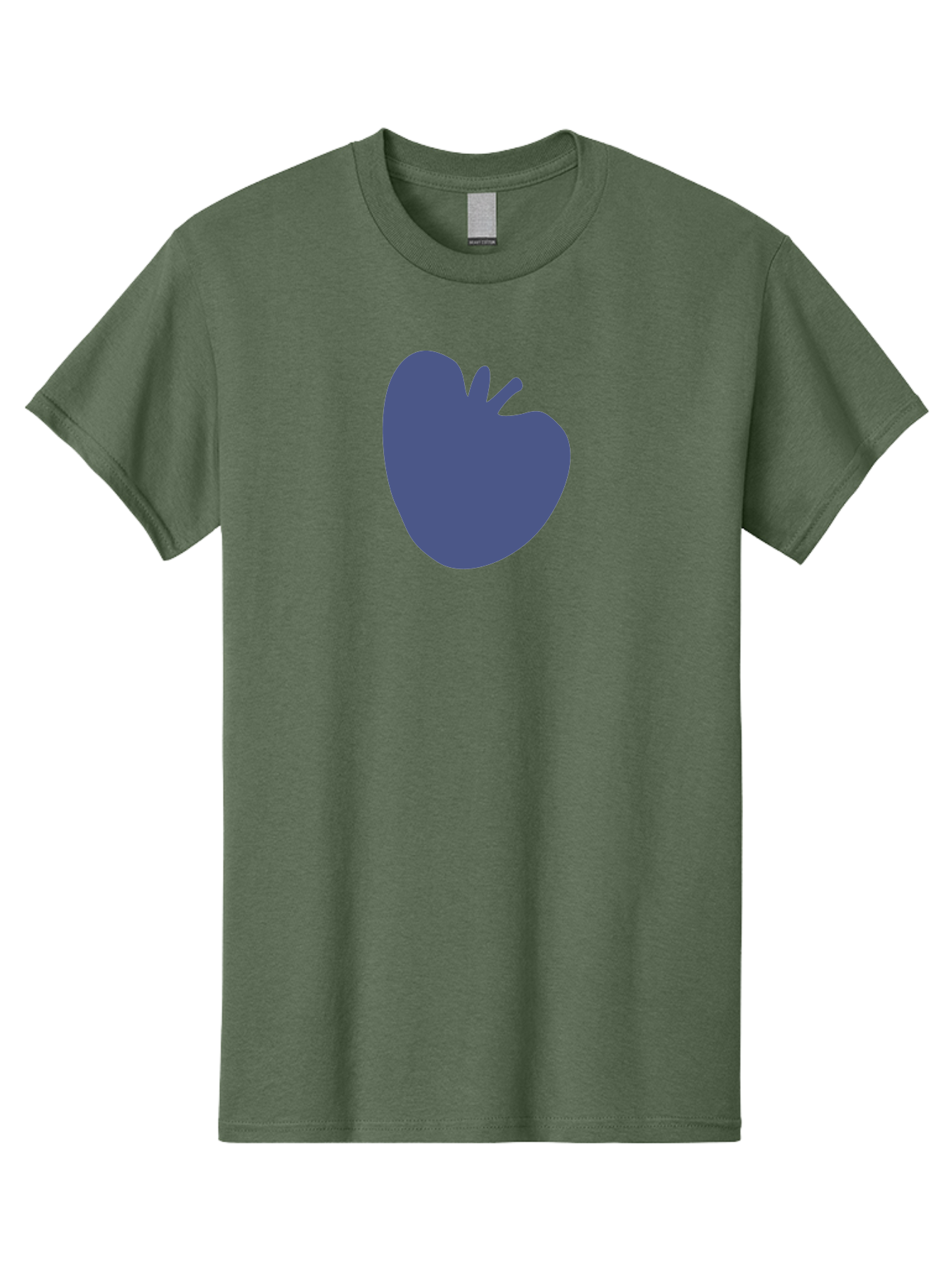 Blue-Apple-1 Men'S Graphic Tee, 100% Cotton, Comfortable Casual Summer Wear, Machine Washable, Purple Apple, Simple Design, Minimalist Logo, Fruit Symbol, Clean Graphics, Modern Illustration Aab603 17