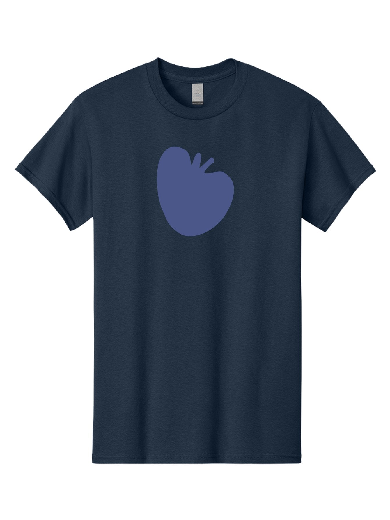 Blue-Apple-1 Men'S Graphic Tee, 100% Cotton, Comfortable Casual Summer Wear, Machine Washable, Purple Apple, Simple Design, Minimalist Logo, Fruit Symbol, Clean Graphics, Modern Illustration Aab603 4