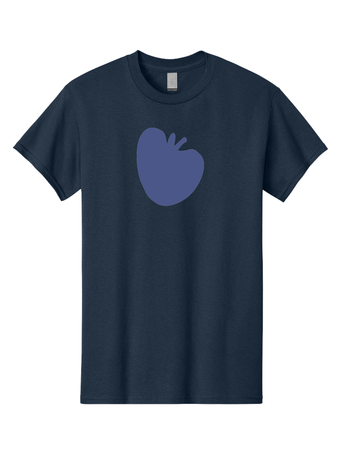 Blue-Apple-1 Men'S Graphic Tee, 100% Cotton, Comfortable Casual Summer Wear, Machine Washable, Purple Apple, Simple Design, Minimalist Logo, Fruit Symbol, Clean Graphics, Modern Illustration Aab603 23