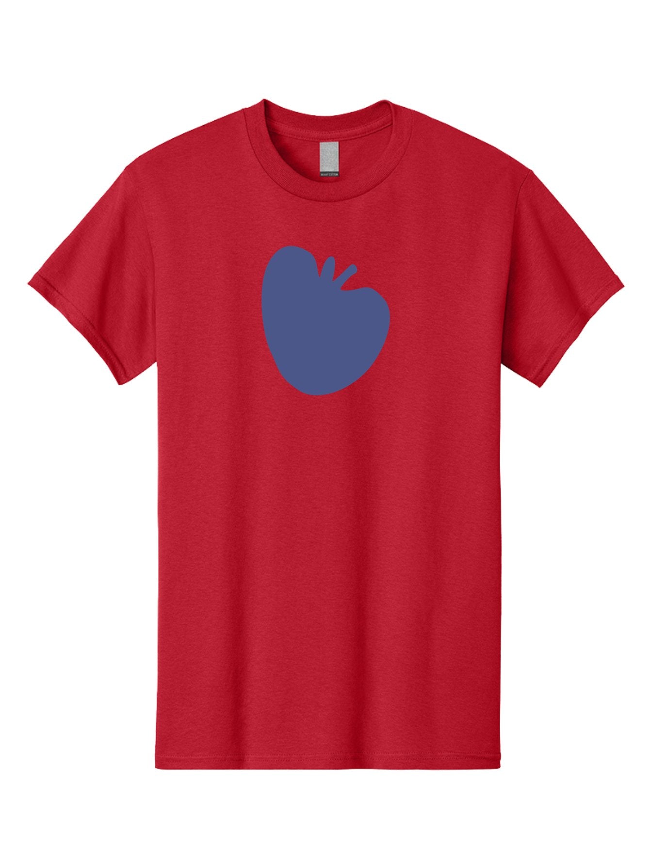 Blue-Apple-1 Men'S Graphic Tee, 100% Cotton, Comfortable Casual Summer Wear, Machine Washable, Purple Apple, Simple Design, Minimalist Logo, Fruit Symbol, Clean Graphics, Modern Illustration Aab603 7