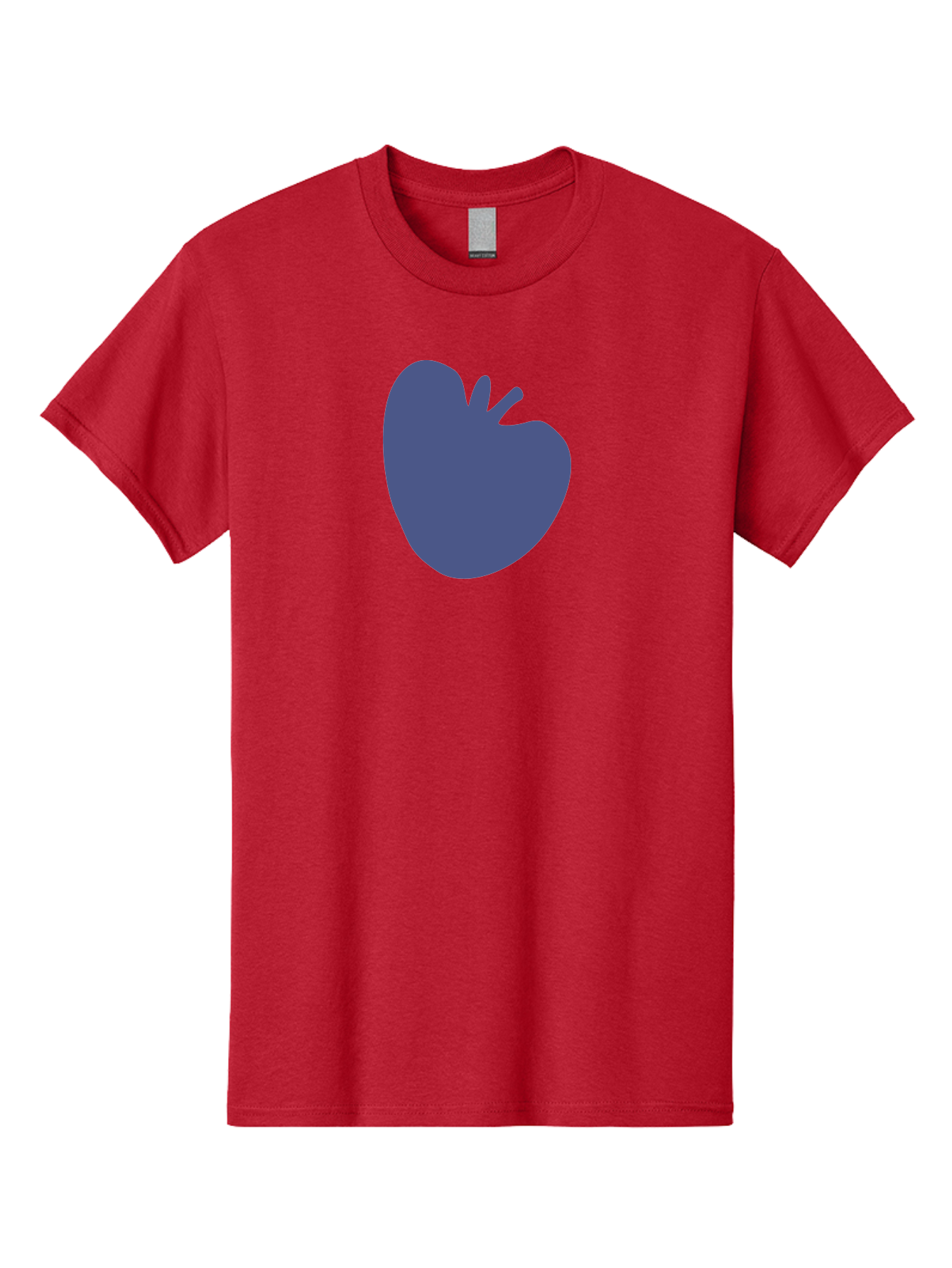 Blue-Apple-1 Men'S Graphic Tee, 100% Cotton, Comfortable Casual Summer Wear, Machine Washable, Purple Apple, Simple Design, Minimalist Logo, Fruit Symbol, Clean Graphics, Modern Illustration Aab603 25