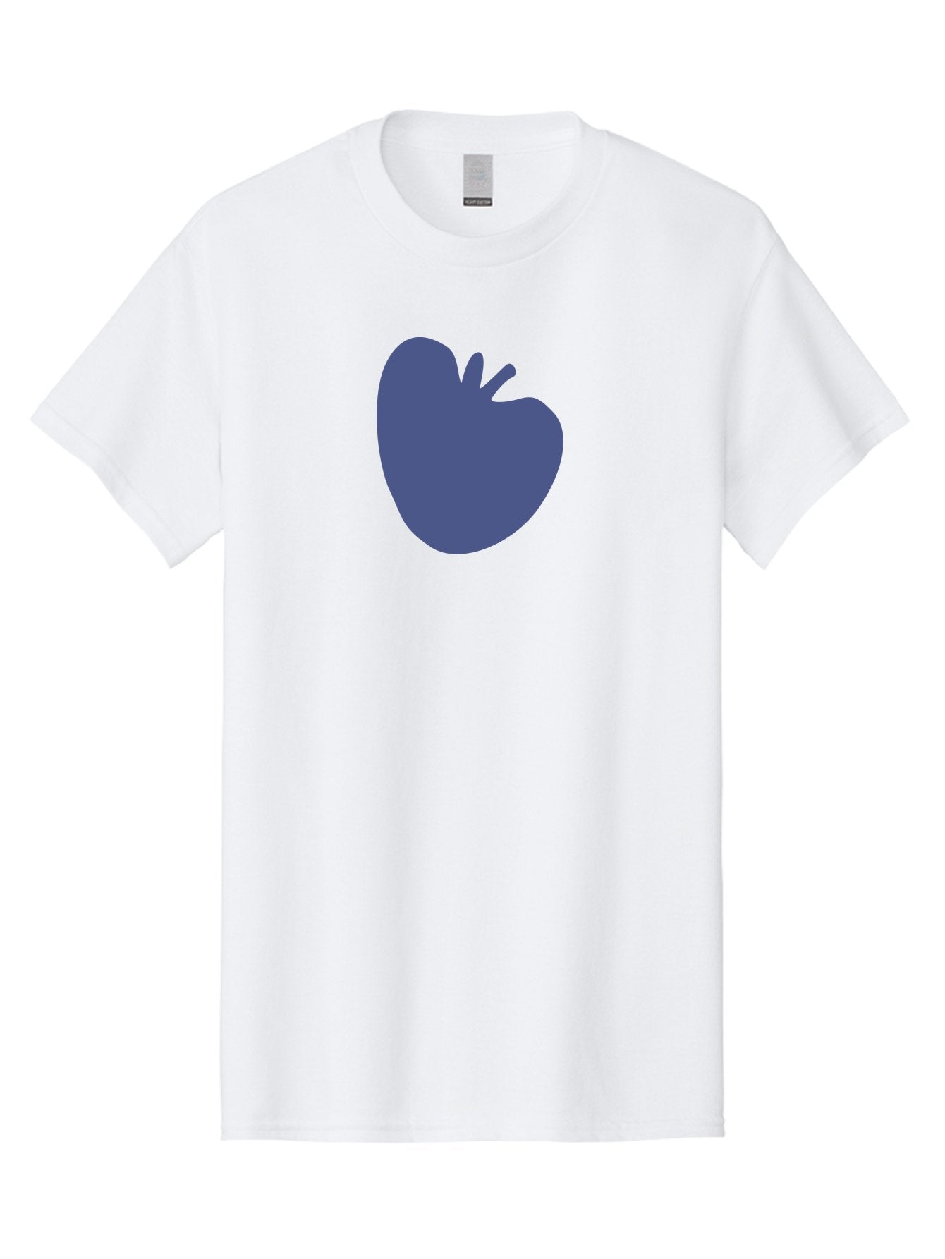 Blue-Apple-1 Men'S Graphic Tee, 100% Cotton, Comfortable Casual Summer Wear, Machine Washable, Purple Apple, Simple Design, Minimalist Logo, Fruit Symbol, Clean Graphics, Modern Illustration Aab603 15