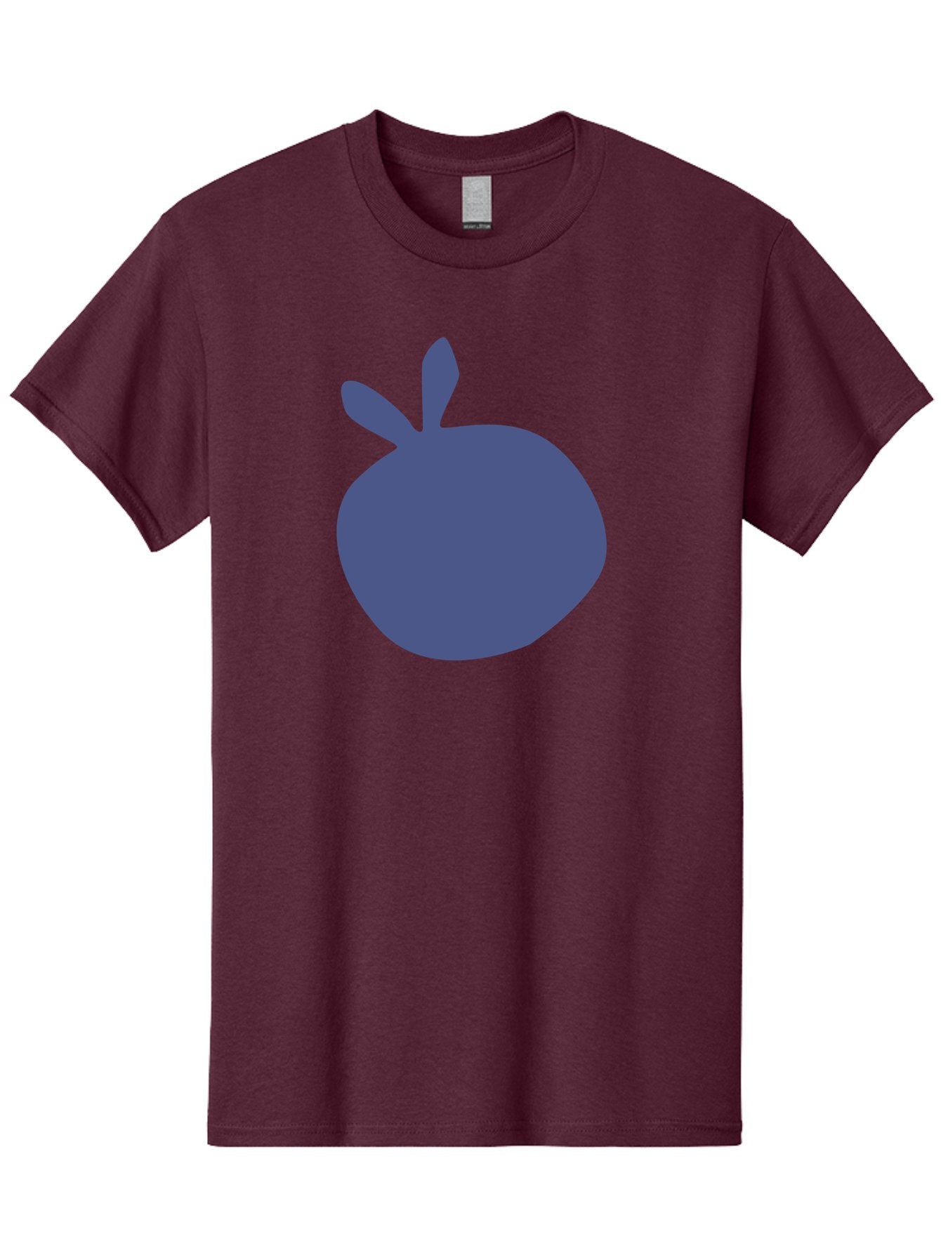 Blue-Apple Men'S Graphic Tee, 100% Cotton, Comfortable Casual Summer Wear, Machine Washable, Blue Apple, Simple Design, Minimalist Art, Blue Fruit, Digital Illustration, Apple Silhouette, Graphic Icon Aab604