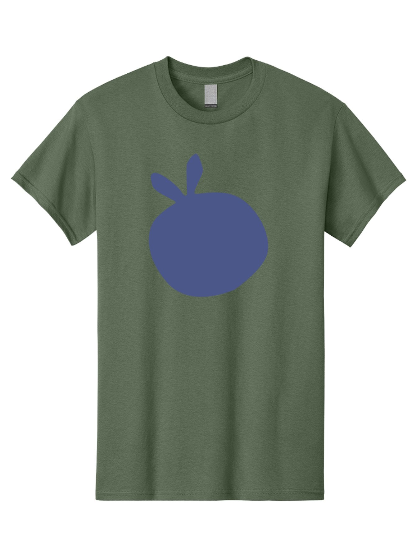 Blue-Apple Men'S Graphic Tee, 100% Cotton, Comfortable Casual Summer Wear, Machine Washable, Blue Apple, Simple Design, Minimalist Art, Blue Fruit, Digital Illustration, Apple Silhouette, Graphic Icon Aab604 3