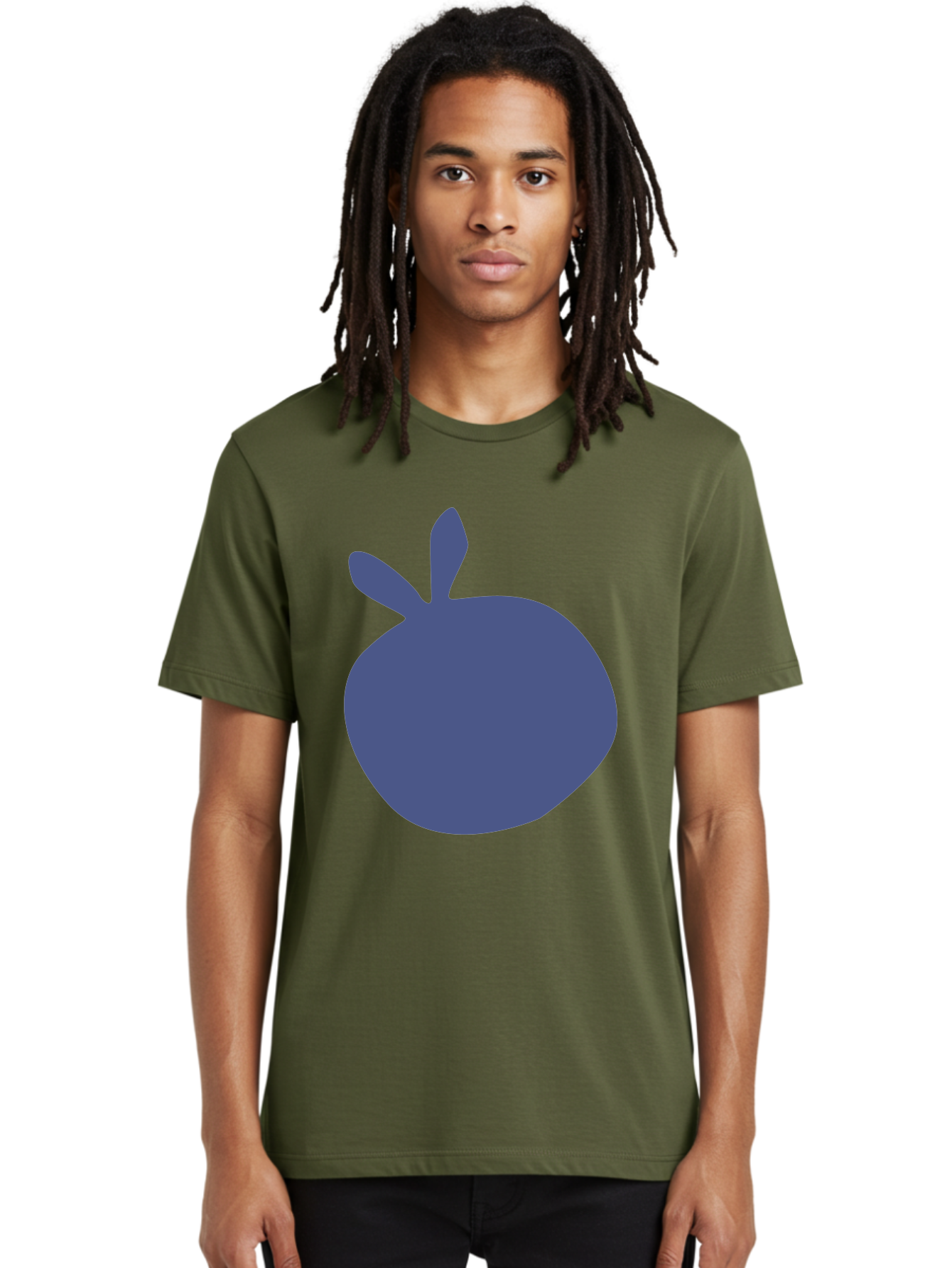 Blue-Apple Men'S Graphic Tee, 100% Cotton, Comfortable Casual Summer Wear, Machine Washable, Blue Apple, Simple Design, Minimalist Art, Blue Fruit, Digital Illustration, Apple Silhouette, Graphic Icon Aab604 18