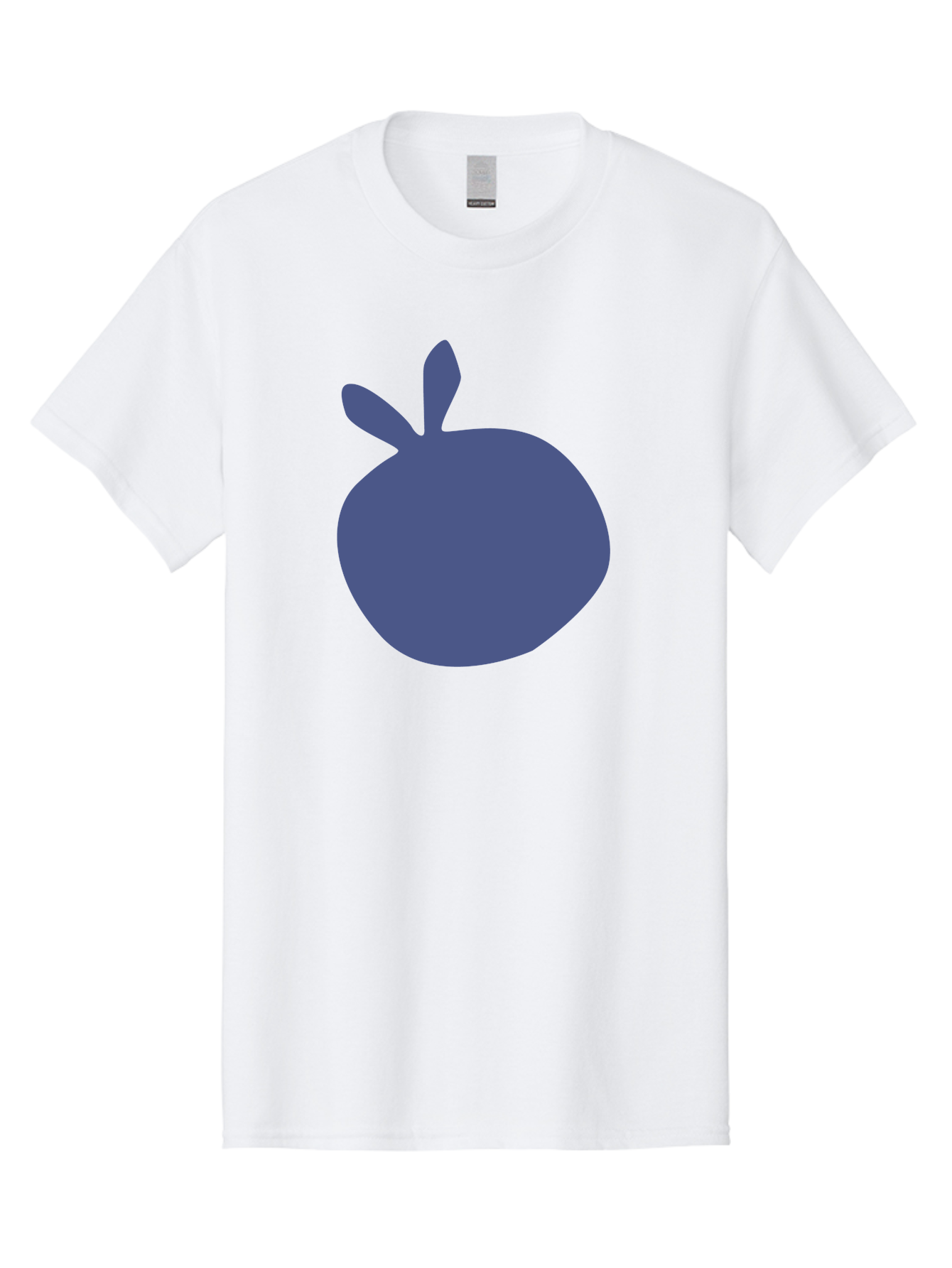 Blue-Apple Men'S Graphic Tee, 100% Cotton, Comfortable Casual Summer Wear, Machine Washable, Blue Apple, Simple Design, Minimalist Art, Blue Fruit, Digital Illustration, Apple Silhouette, Graphic Icon Aab604 23