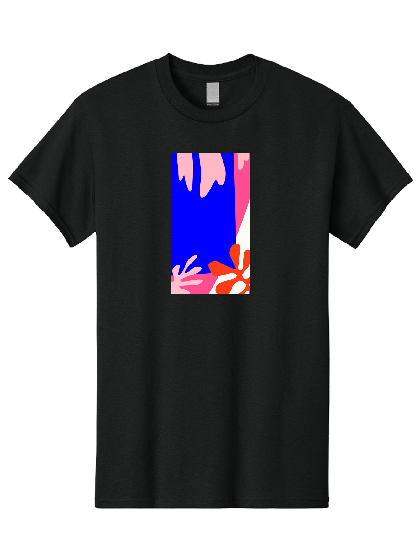 Blue-Strip Men'S Graphic Tee, 100% Cotton, Comfortable Casual Summer Wear, Machine Washable, Abstract Floral Pattern, Vibrant Colors, Blue Background, Pink And Red Flowers, Artistic Design, Modern Art, Colorful Illustration, Floral Motif Aab607 9