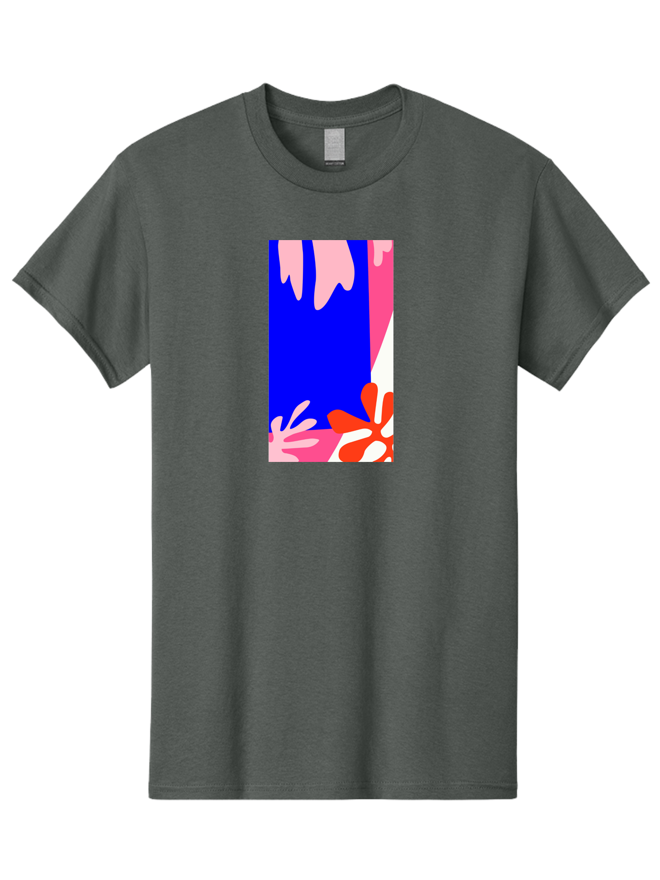 Blue-Strip Men'S Graphic Tee, 100% Cotton, Comfortable Casual Summer Wear, Machine Washable, Abstract Floral Pattern, Vibrant Colors, Blue Background, Pink And Red Flowers, Artistic Design, Modern Art, Colorful Illustration, Floral Motif Aab607 15