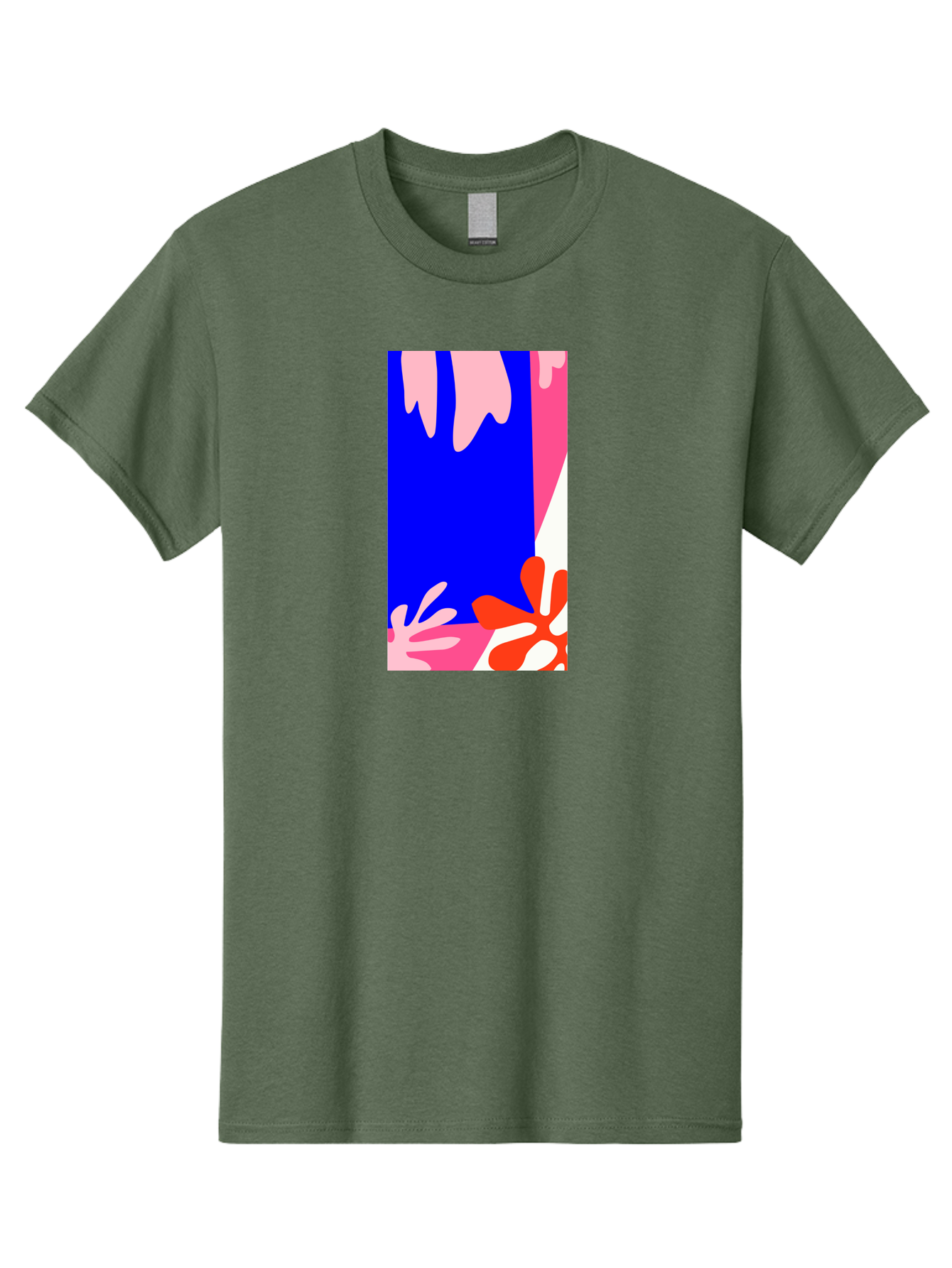 Blue-Strip Men'S Graphic Tee, 100% Cotton, Comfortable Casual Summer Wear, Machine Washable, Abstract Floral Pattern, Vibrant Colors, Blue Background, Pink And Red Flowers, Artistic Design, Modern Art, Colorful Illustration, Floral Motif Aab607 27