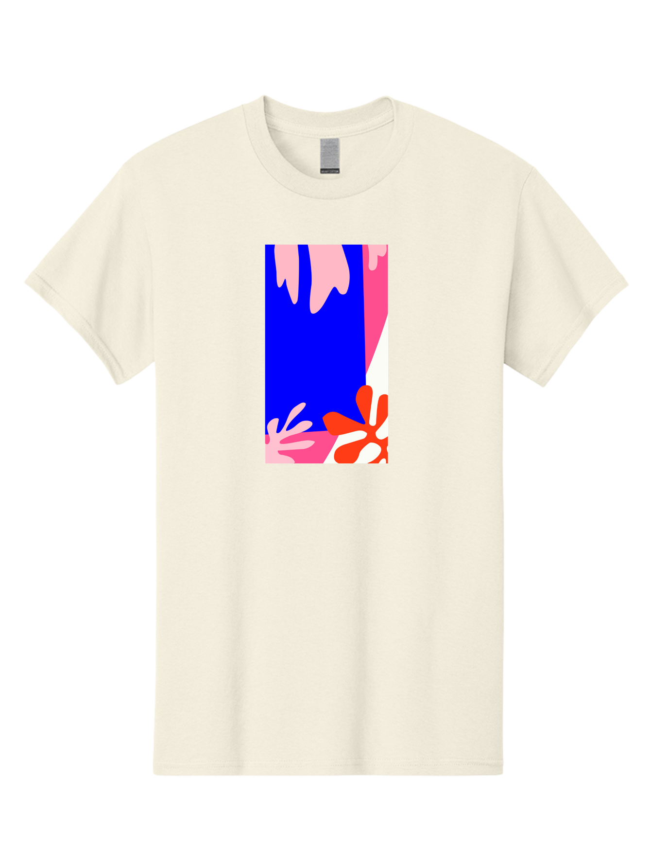 Blue-Strip Men'S Graphic Tee, 100% Cotton, Comfortable Casual Summer Wear, Machine Washable, Abstract Floral Pattern, Vibrant Colors, Blue Background, Pink And Red Flowers, Artistic Design, Modern Art, Colorful Illustration, Floral Motif Aab607 23