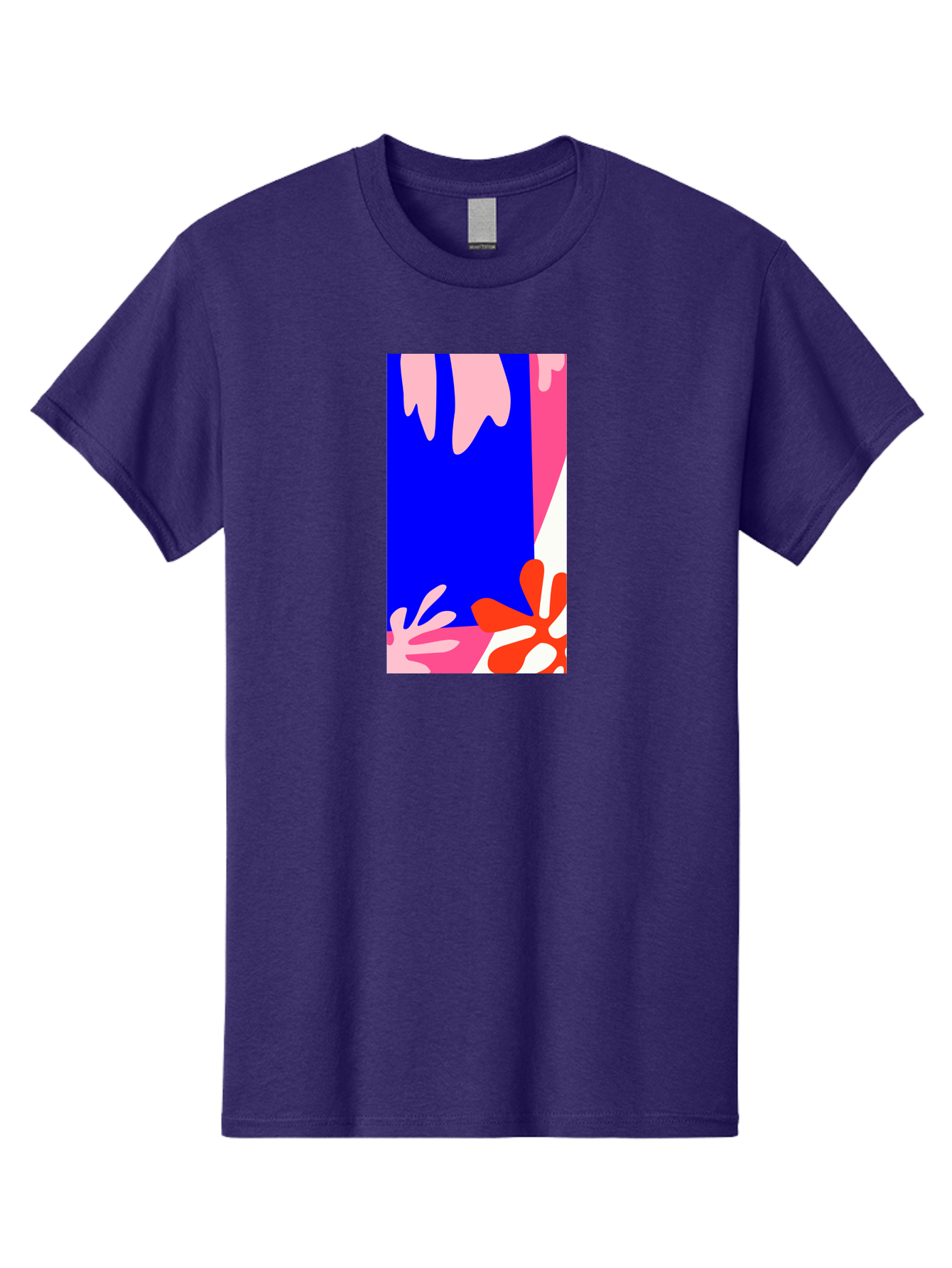 Blue-Strip Men'S Graphic Tee, 100% Cotton, Comfortable Casual Summer Wear, Machine Washable, Abstract Floral Pattern, Vibrant Colors, Blue Background, Pink And Red Flowers, Artistic Design, Modern Art, Colorful Illustration, Floral Motif Aab607 29