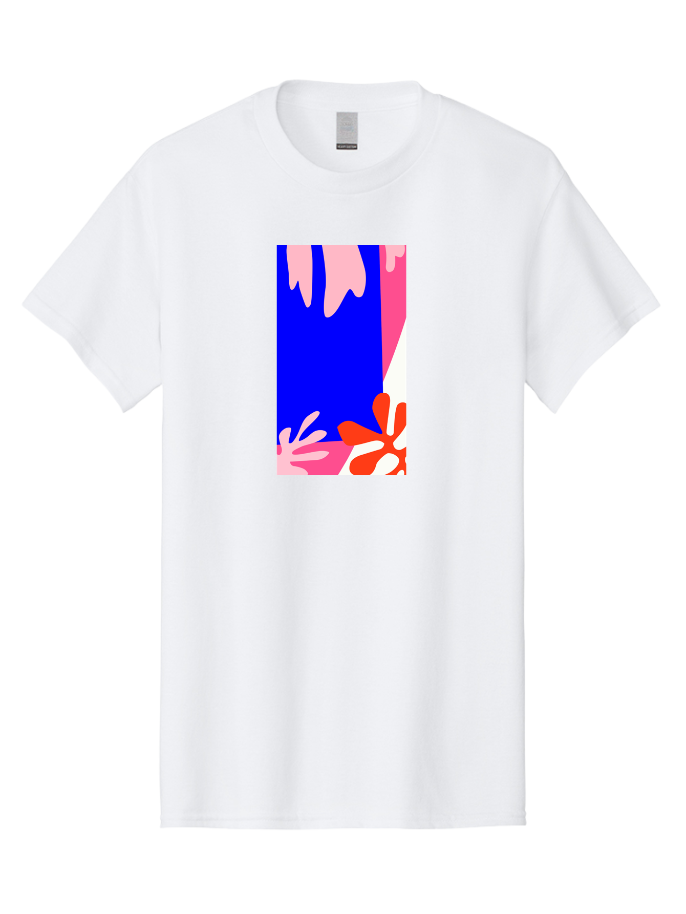Blue-Strip Men'S Graphic Tee, 100% Cotton, Comfortable Casual Summer Wear, Machine Washable, Abstract Floral Pattern, Vibrant Colors, Blue Background, Pink And Red Flowers, Artistic Design, Modern Art, Colorful Illustration, Floral Motif Aab607 21