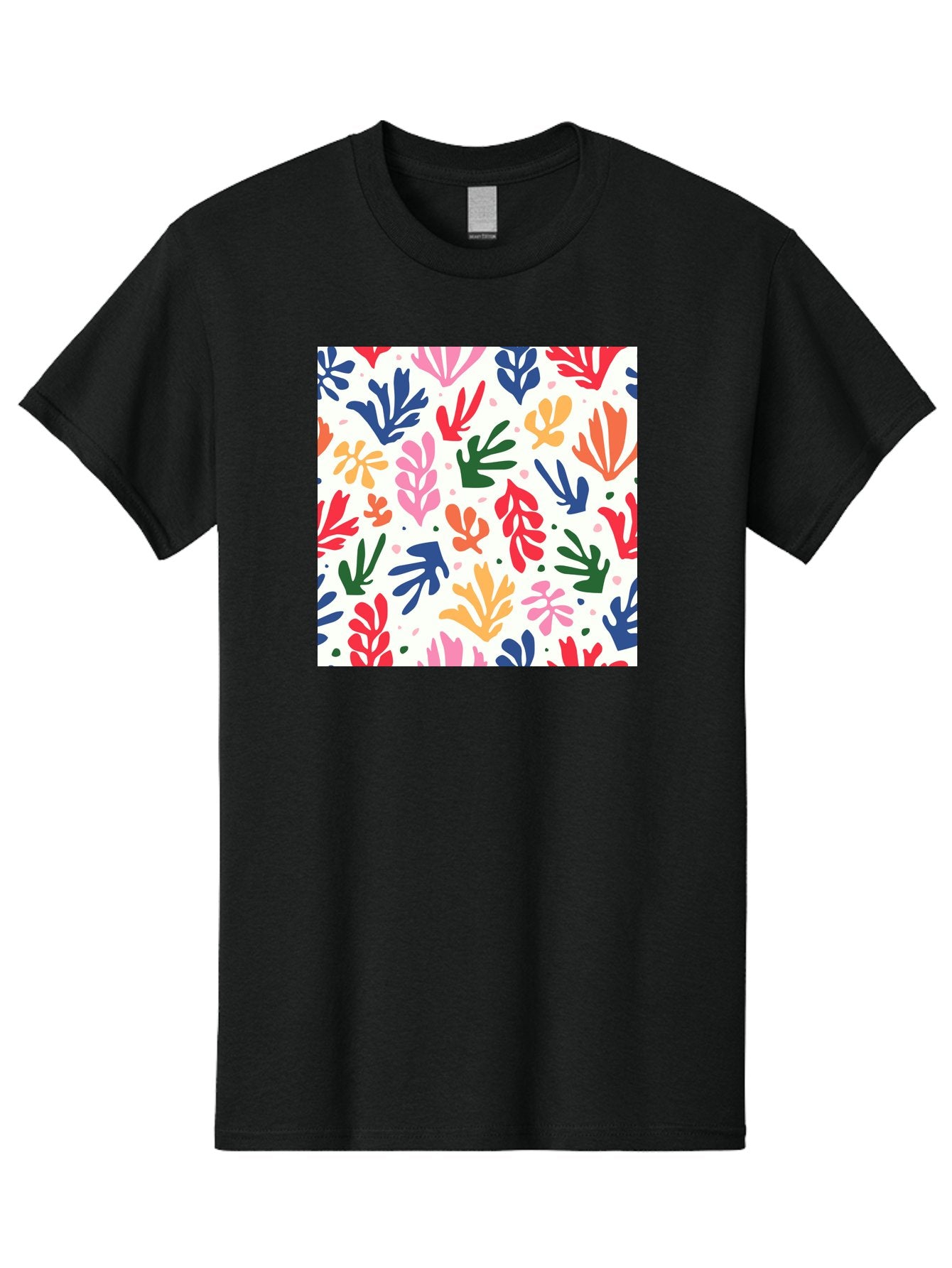 Colorful-Leaves-Pattern Men'S Graphic Tee, 100% Cotton, Comfortable Casual Summer Wear, Machine Washable, Colorful Leaves, Floral Pattern, Vibrant Colors, Playful Design, Abstract Shapes, Whimsical Artwork, Artistic Expression, Aab609 3