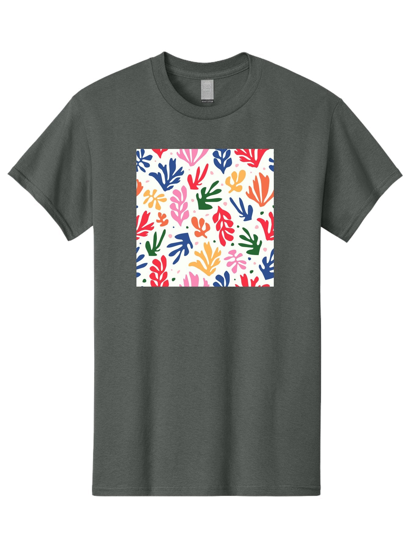 Colorful-Leaves-Pattern Men'S Graphic Tee, 100% Cotton, Comfortable Casual Summer Wear, Machine Washable, Colorful Leaves, Floral Pattern, Vibrant Colors, Playful Design, Abstract Shapes, Whimsical Artwork, Artistic Expression, Aab609 7