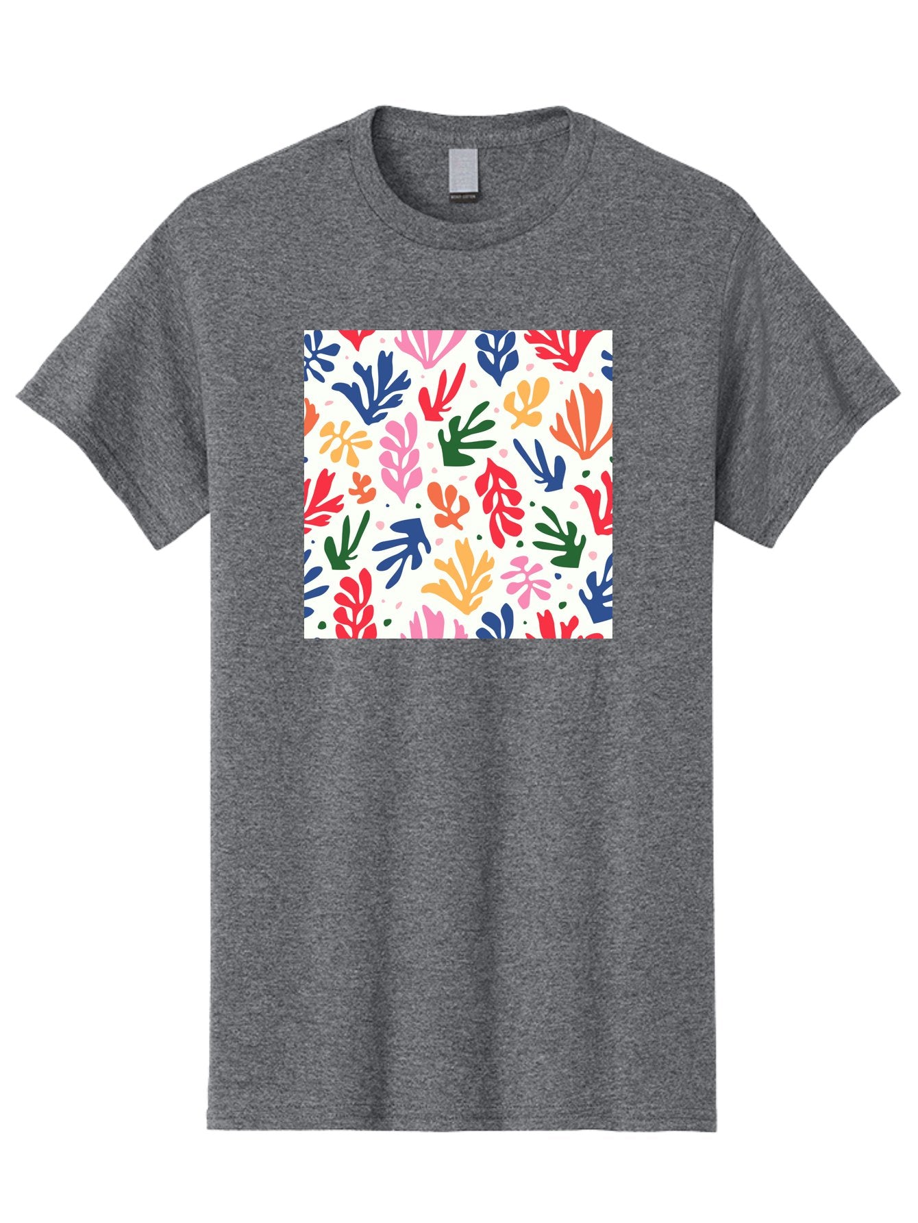 Colorful-Leaves-Pattern Men'S Graphic Tee, 100% Cotton, Comfortable Casual Summer Wear, Machine Washable, Colorful Leaves, Floral Pattern, Vibrant Colors, Playful Design, Abstract Shapes, Whimsical Artwork, Artistic Expression, Aab609 15