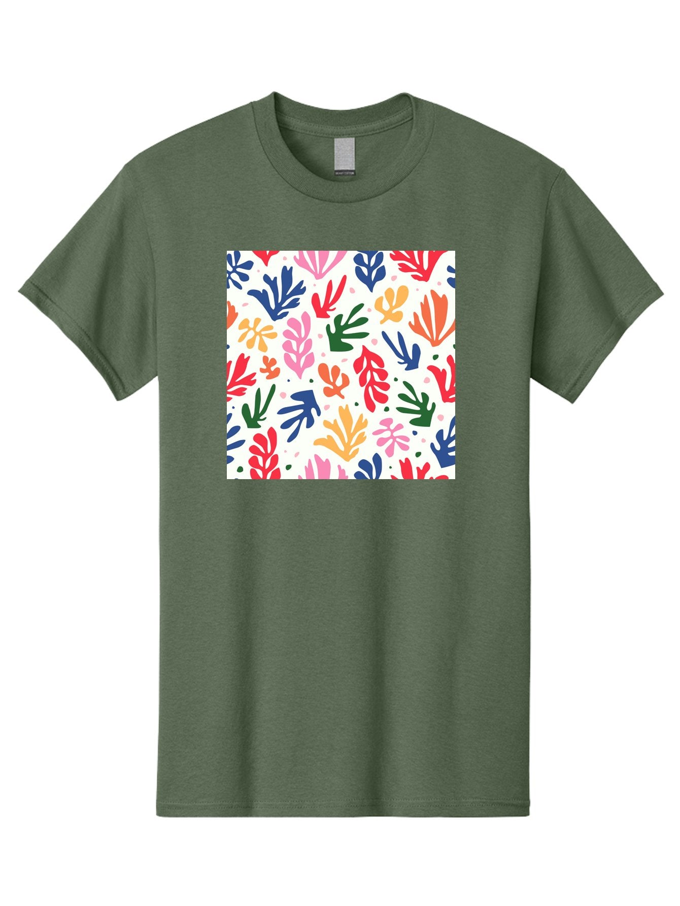 Colorful-Leaves-Pattern Men'S Graphic Tee, 100% Cotton, Comfortable Casual Summer Wear, Machine Washable, Colorful Leaves, Floral Pattern, Vibrant Colors, Playful Design, Abstract Shapes, Whimsical Artwork, Artistic Expression, Aab609 8