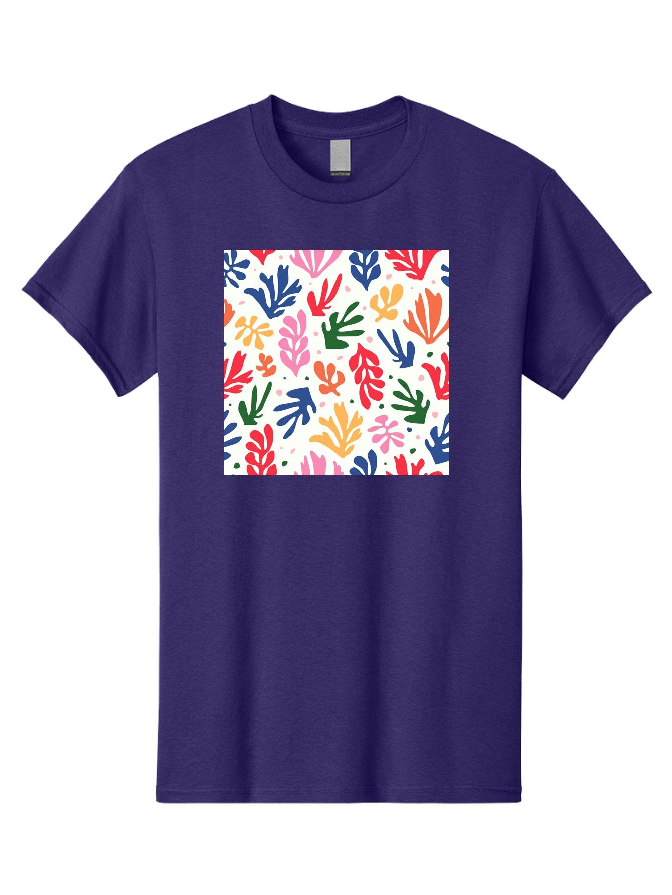 Colorful-Leaves-Pattern Men'S Graphic Tee, 100% Cotton, Comfortable Casual Summer Wear, Machine Washable, Colorful Leaves, Floral Pattern, Vibrant Colors, Playful Design, Abstract Shapes, Whimsical Artwork, Artistic Expression, Aab609 6
