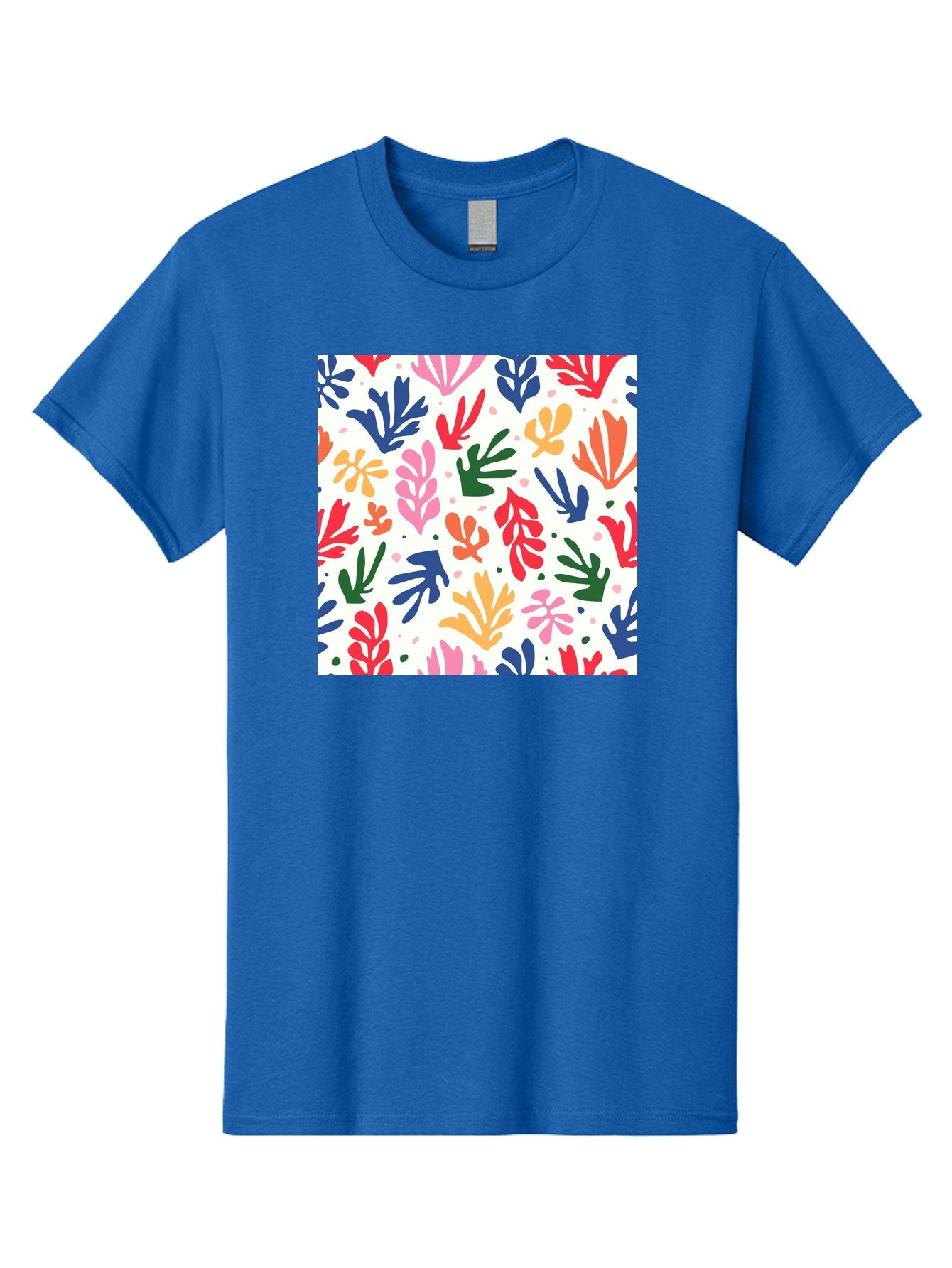 Colorful-Leaves-Pattern Men'S Graphic Tee, 100% Cotton, Comfortable Casual Summer Wear, Machine Washable, Colorful Leaves, Floral Pattern, Vibrant Colors, Playful Design, Abstract Shapes, Whimsical Artwork, Artistic Expression, Aab609 11