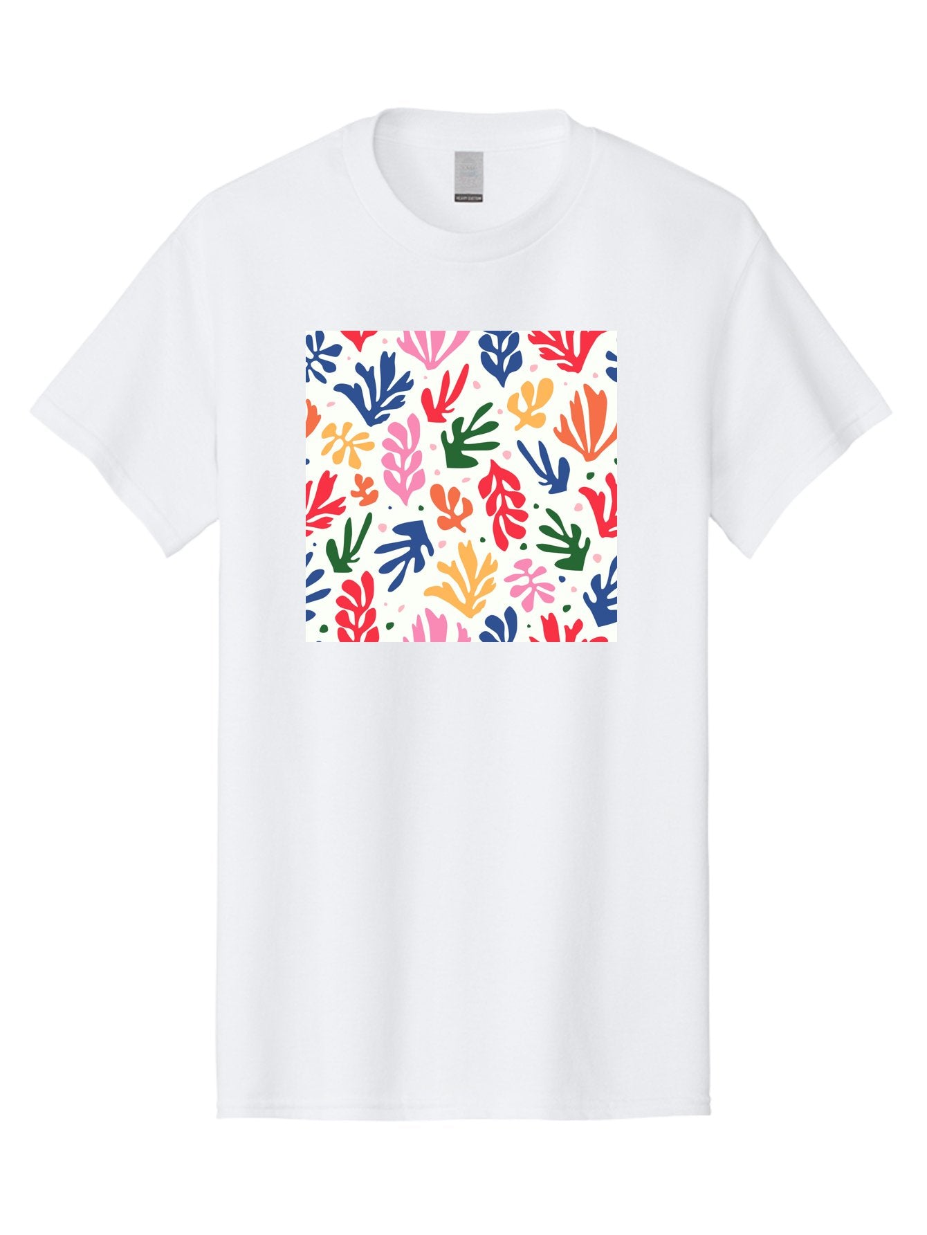 Colorful-Leaves-Pattern Men'S Graphic Tee, 100% Cotton, Comfortable Casual Summer Wear, Machine Washable, Colorful Leaves, Floral Pattern, Vibrant Colors, Playful Design, Abstract Shapes, Whimsical Artwork, Artistic Expression, Aab609 14